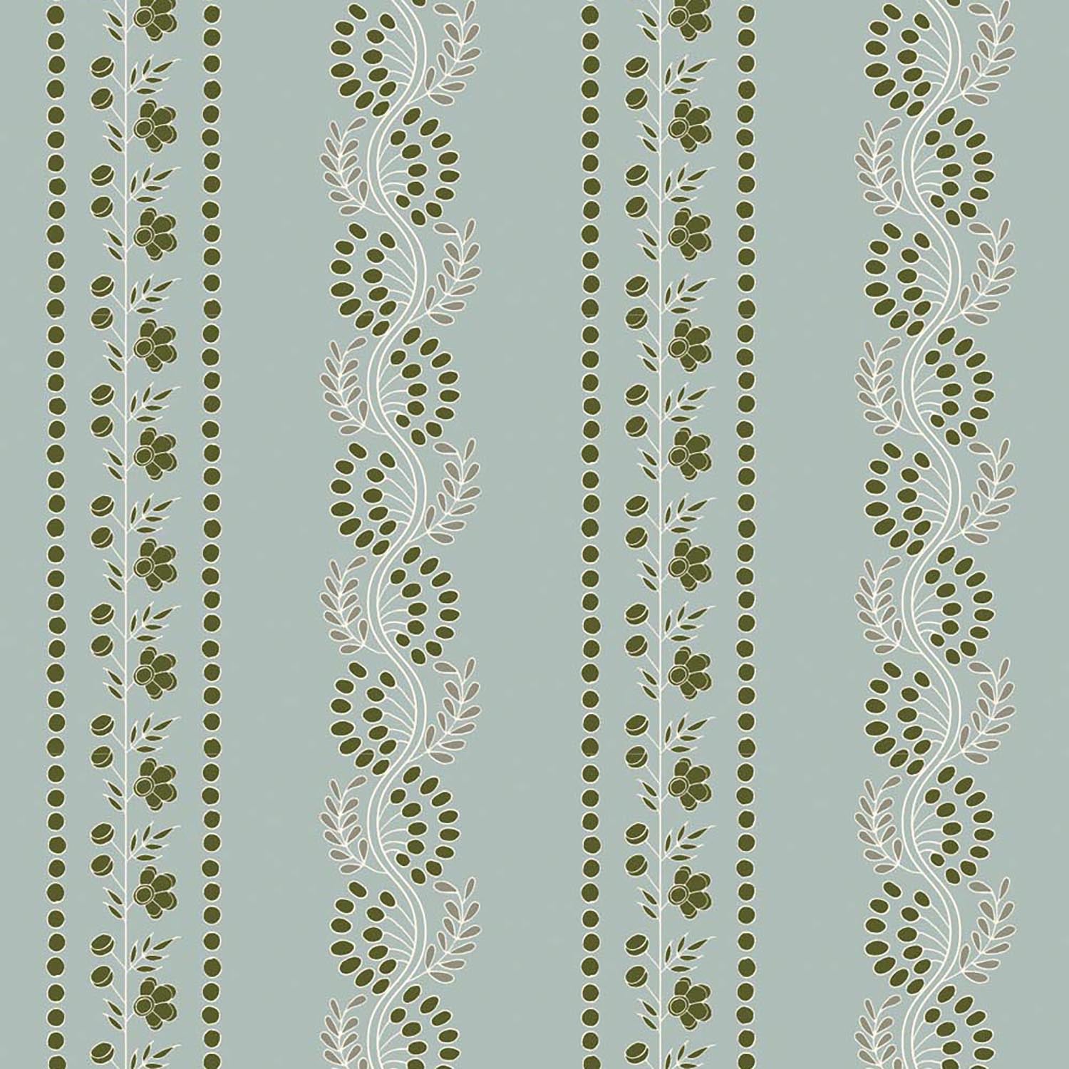 Mitchell Black Botanic Stripe Wallpaper