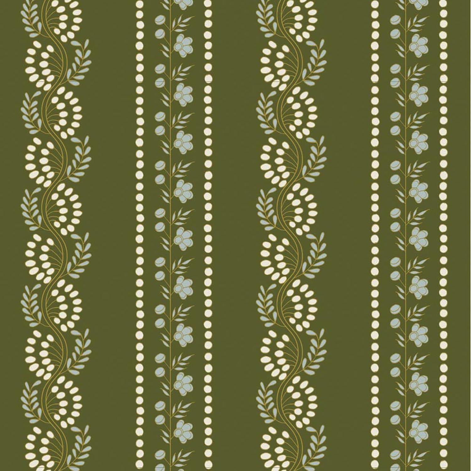 Mitchell Black Botanic Stripe Wallpaper