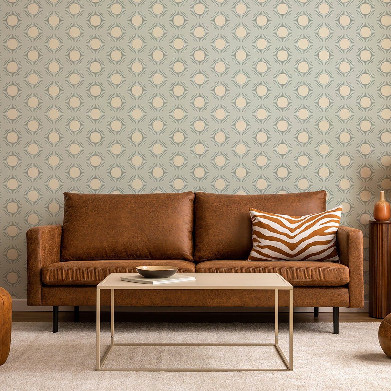 Mitchell Black Sunburst Wallpaper