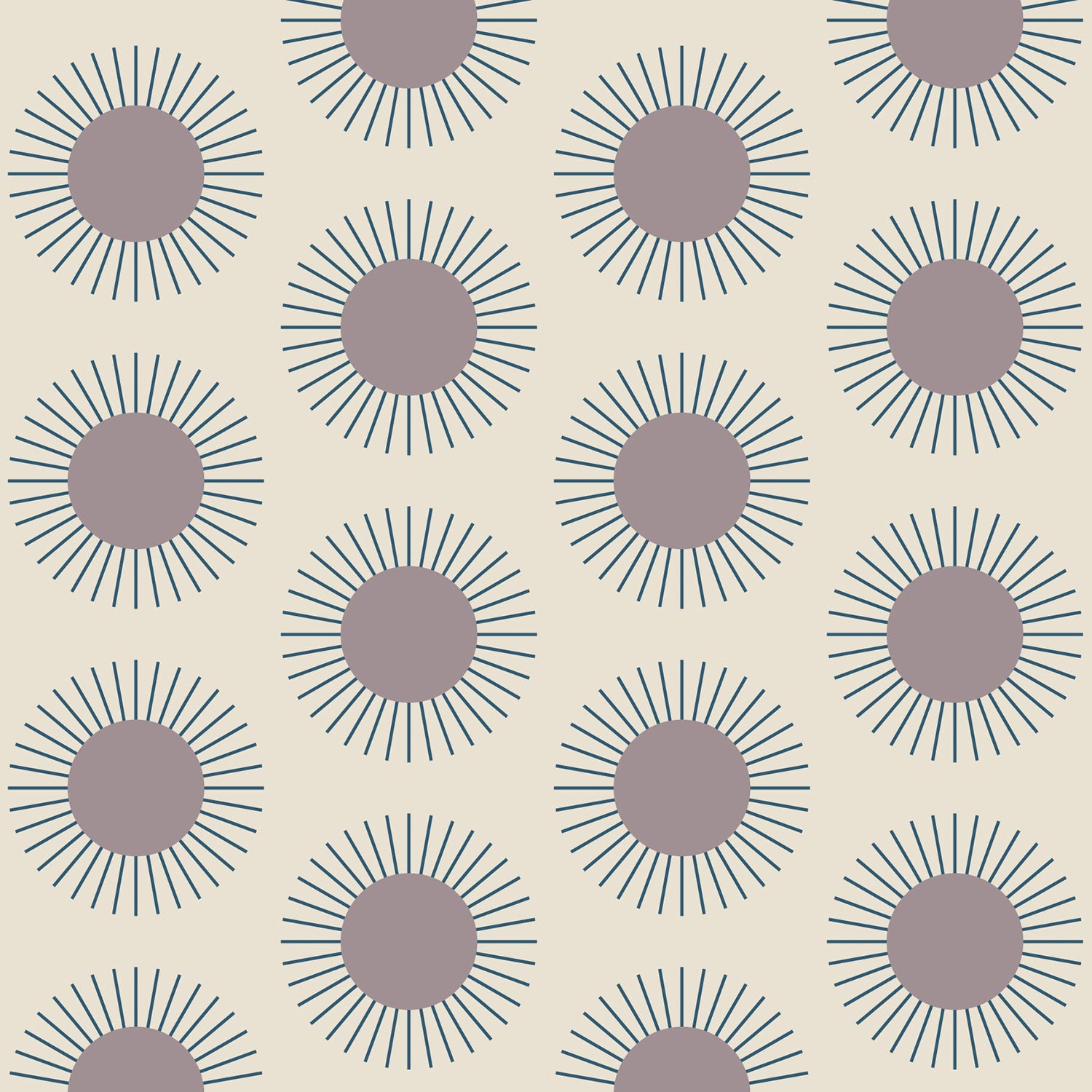 Mitchell Black Sunburst Wallpaper