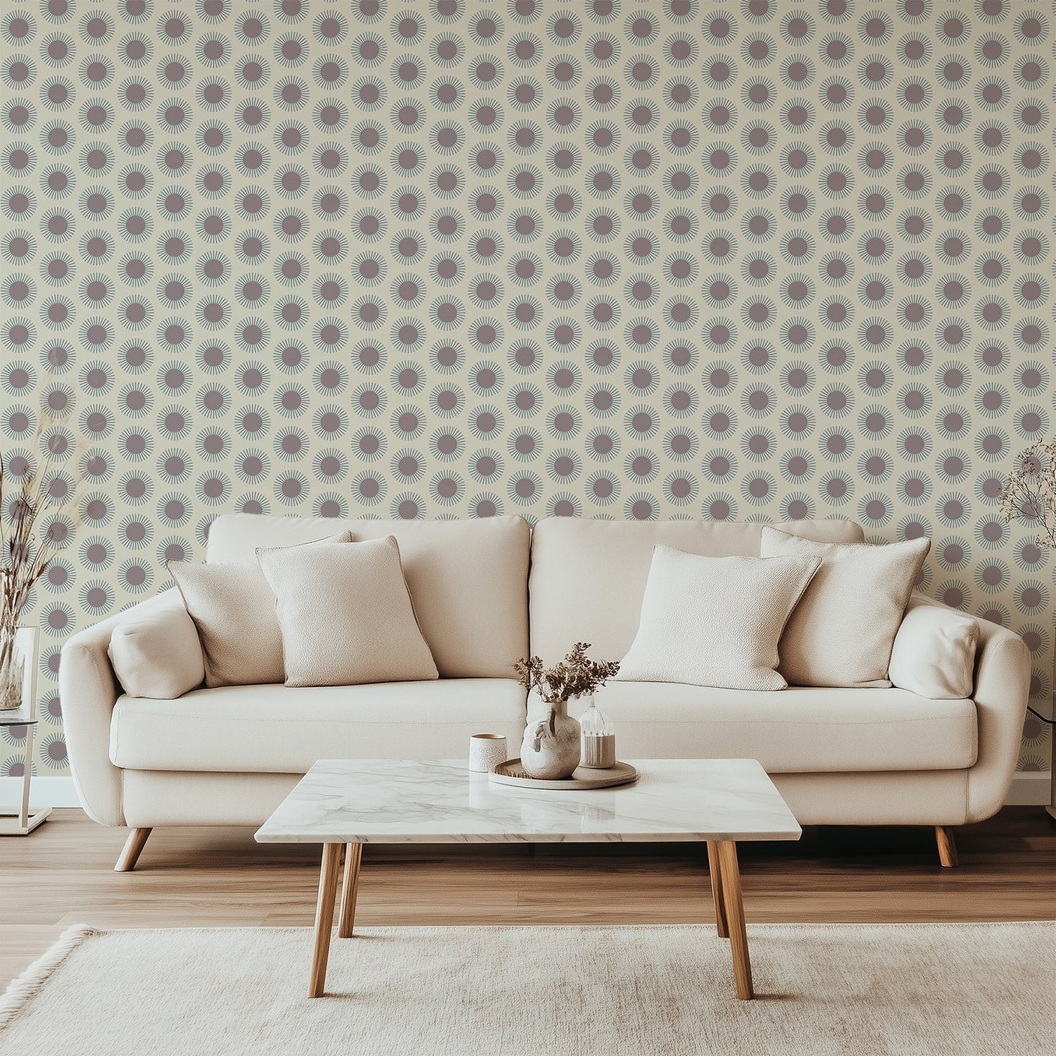 Mitchell Black Sunburst Wallpaper