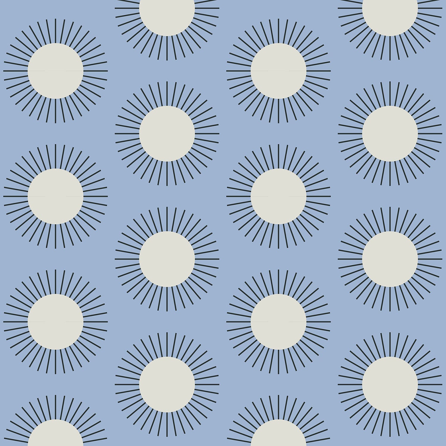 Mitchell Black Sunburst Wallpaper