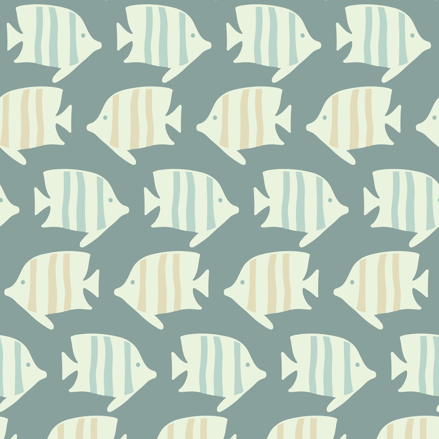 Mitchell Black Coastal Fish Wallpaper