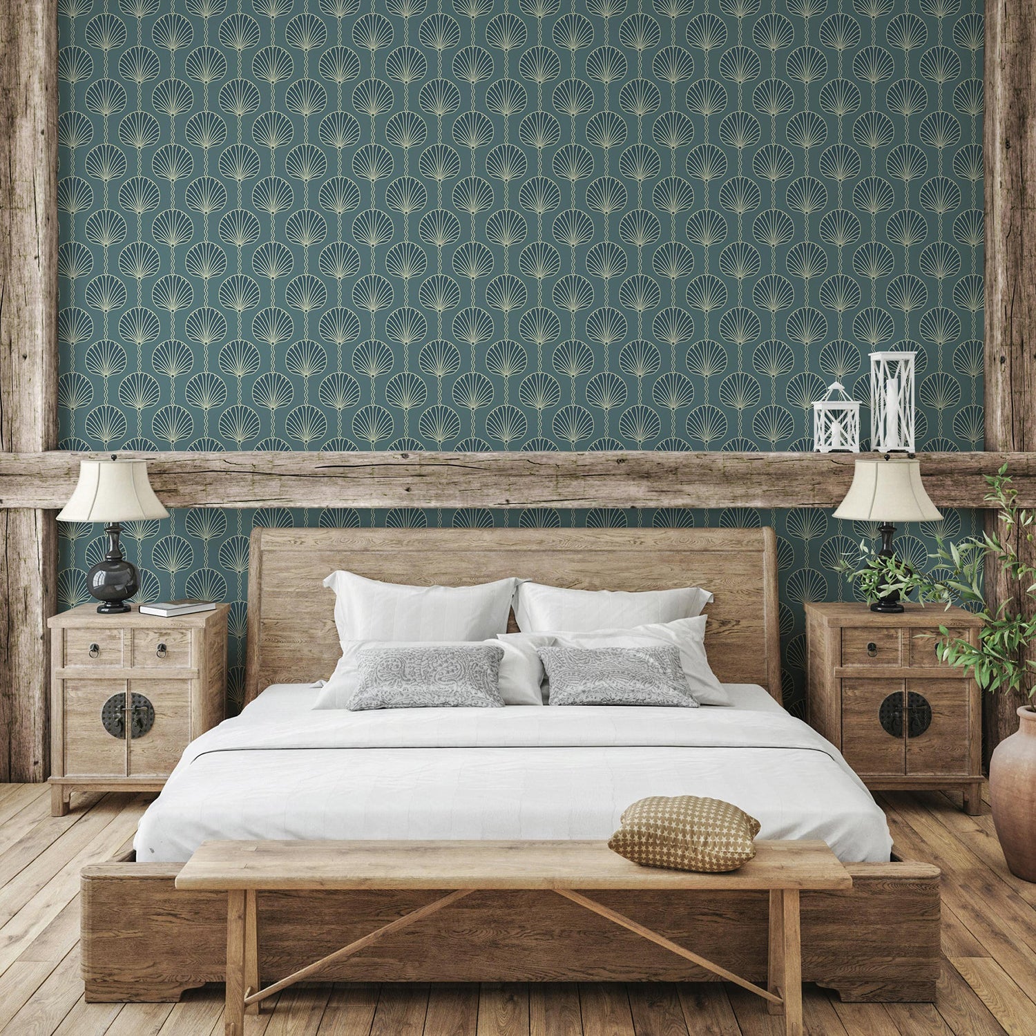 Mitchell Black Deco Lily Wallpaper