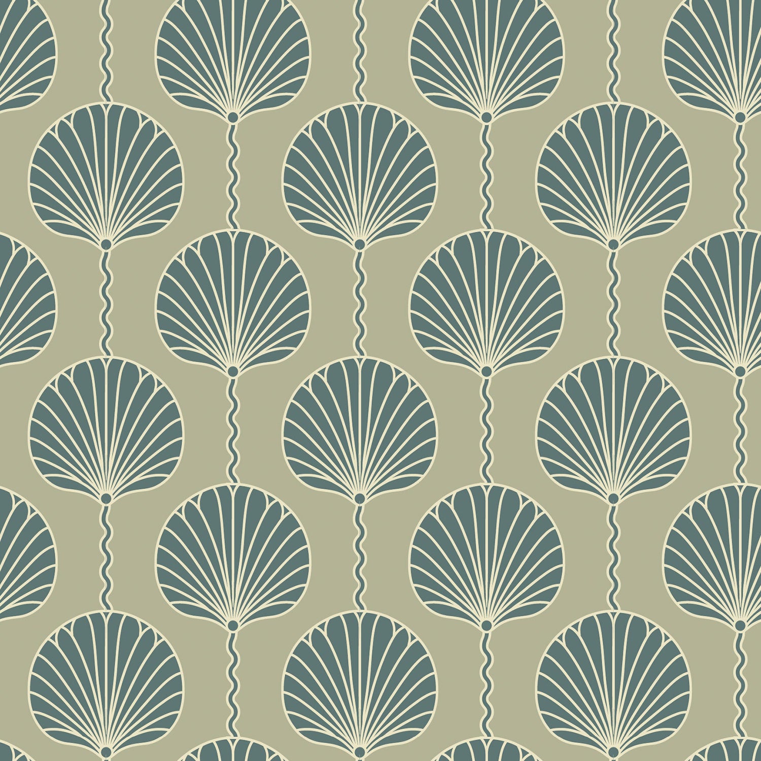 Mitchell Black Deco Lily Wallpaper