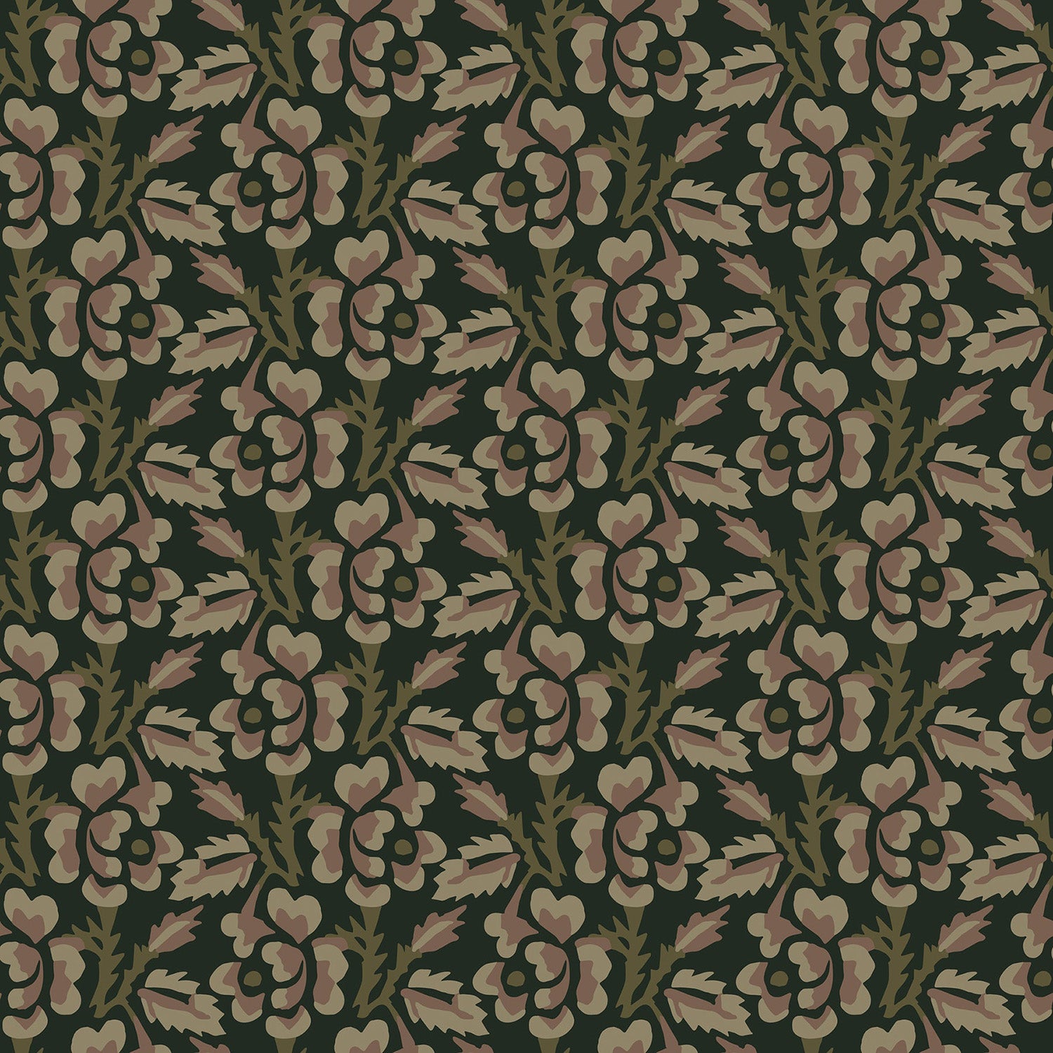 Mitchell Black Thorn & Blossom Wallpaper