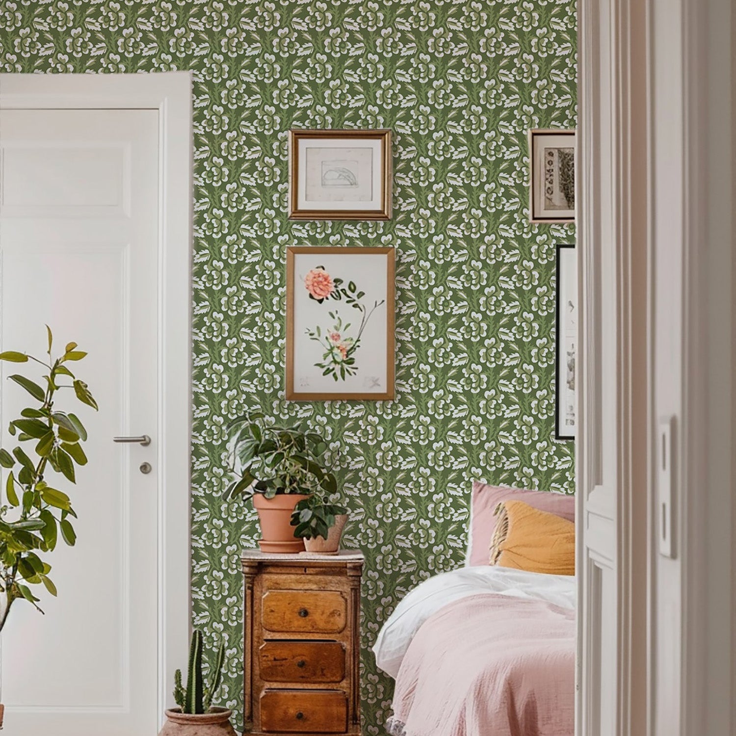 Mitchell Black Thorn & Blossom Wallpaper