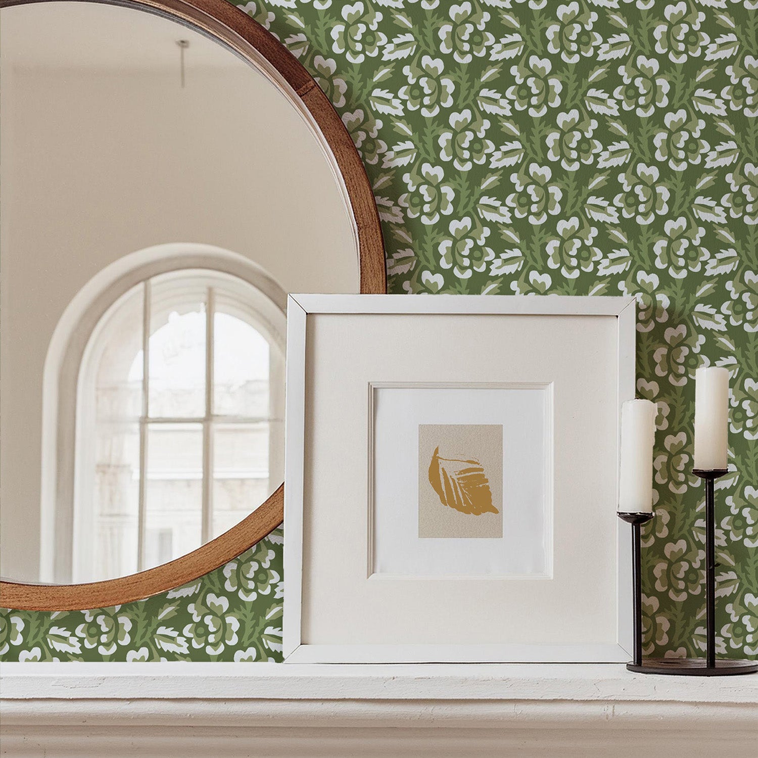 Mitchell Black Thorn & Blossom Wallpaper