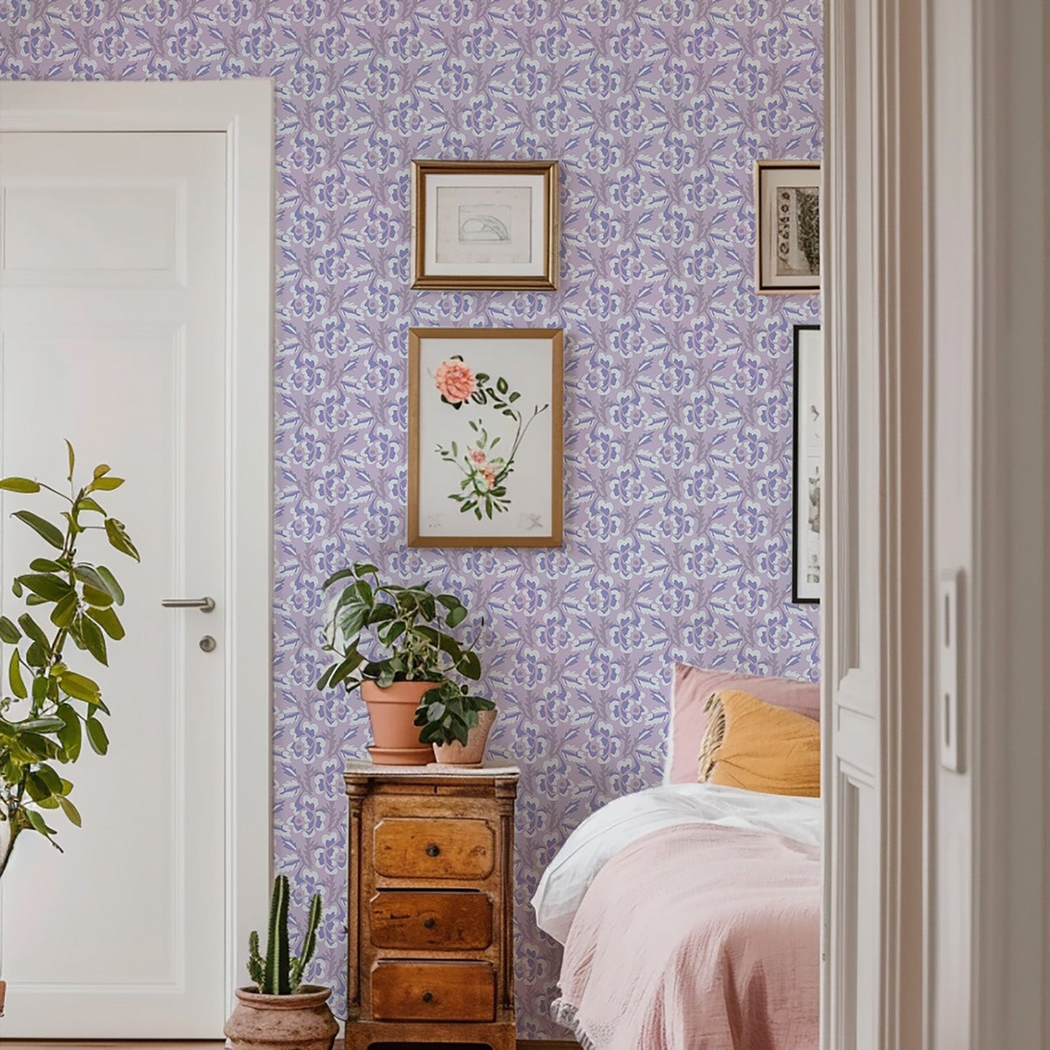 Mitchell Black Thorn & Blossom Wallpaper