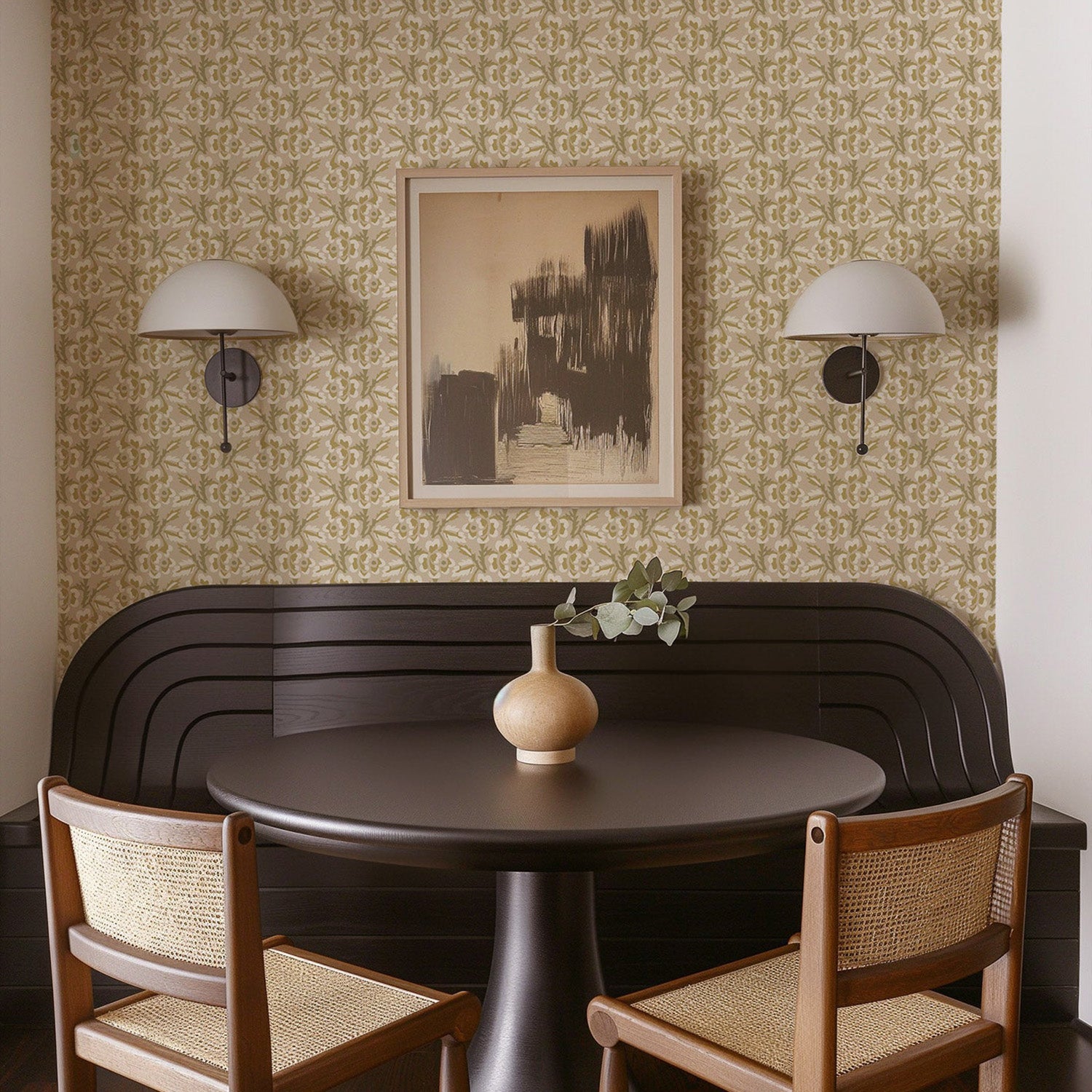 Mitchell Black Thorn & Blossom Wallpaper