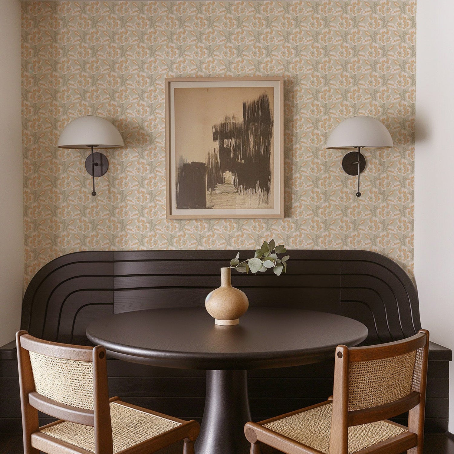 Mitchell Black Thorn & Blossom Wallpaper