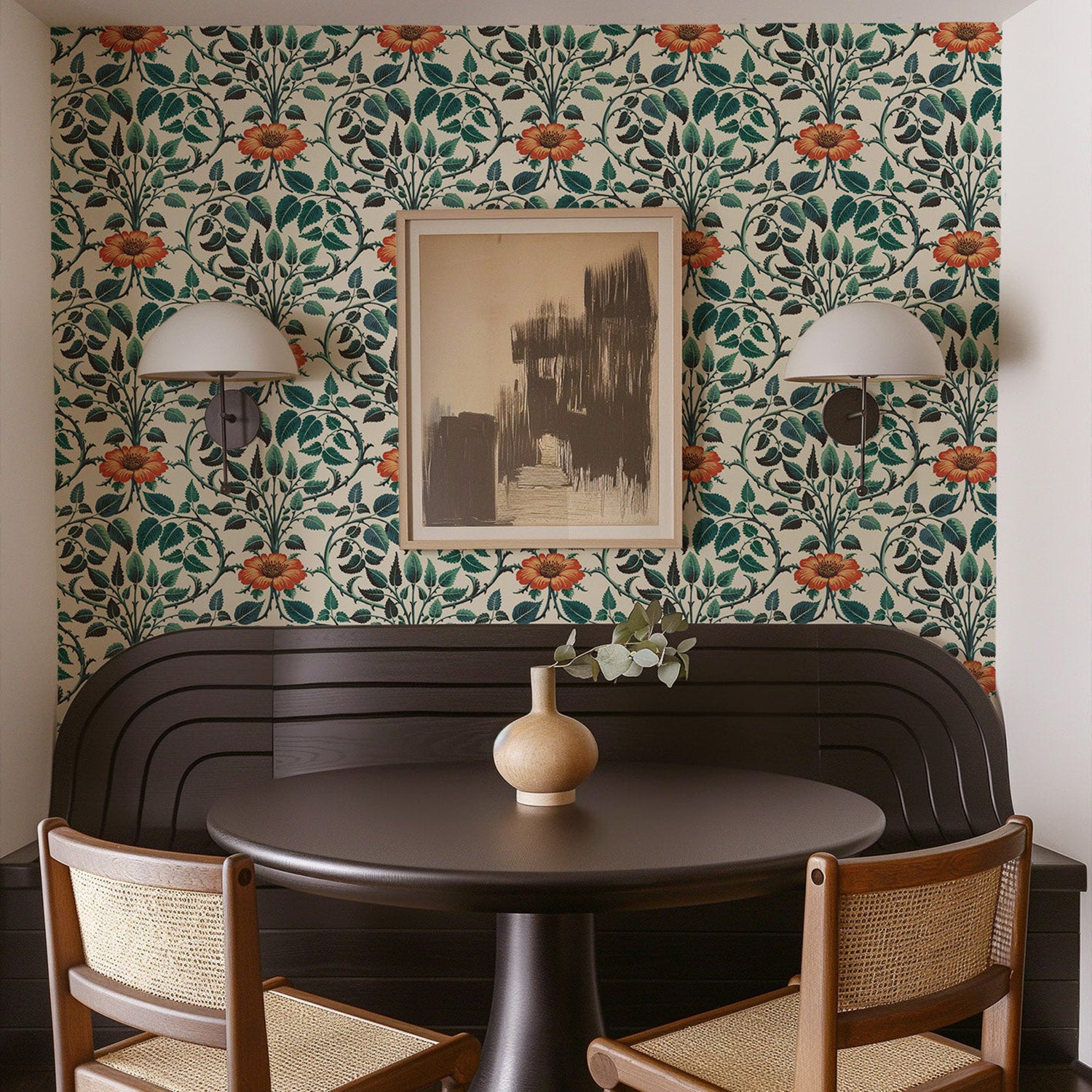 Mitchell Black Garden Vine Wallpaper