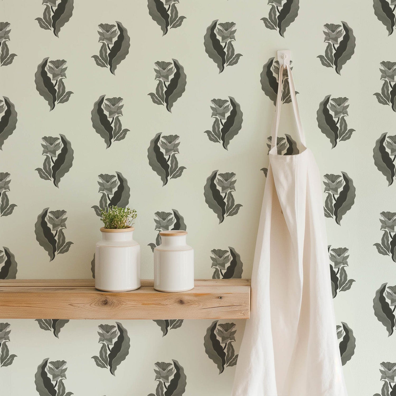 Mitchell Black Morning Glory Wallpaper