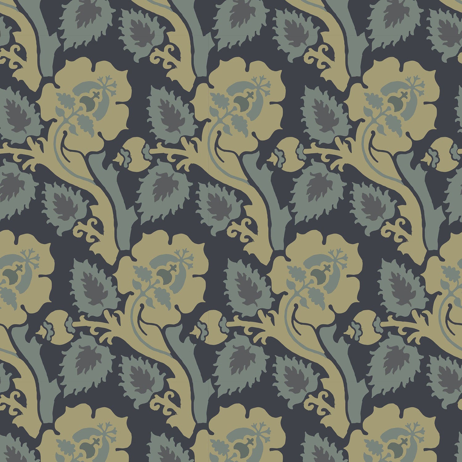 Mitchell Black Paisley Briar Wallpaper
