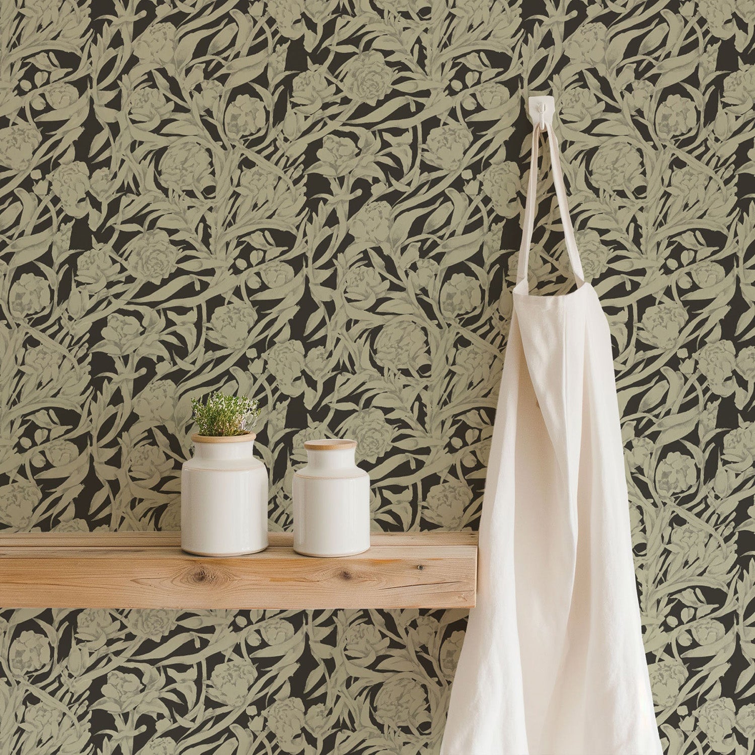 Mitchell Black Wandervine Wallpaper