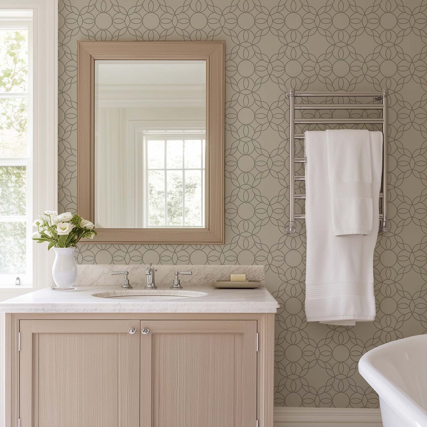 Mitchell Black Bloom Ring Wallpaper