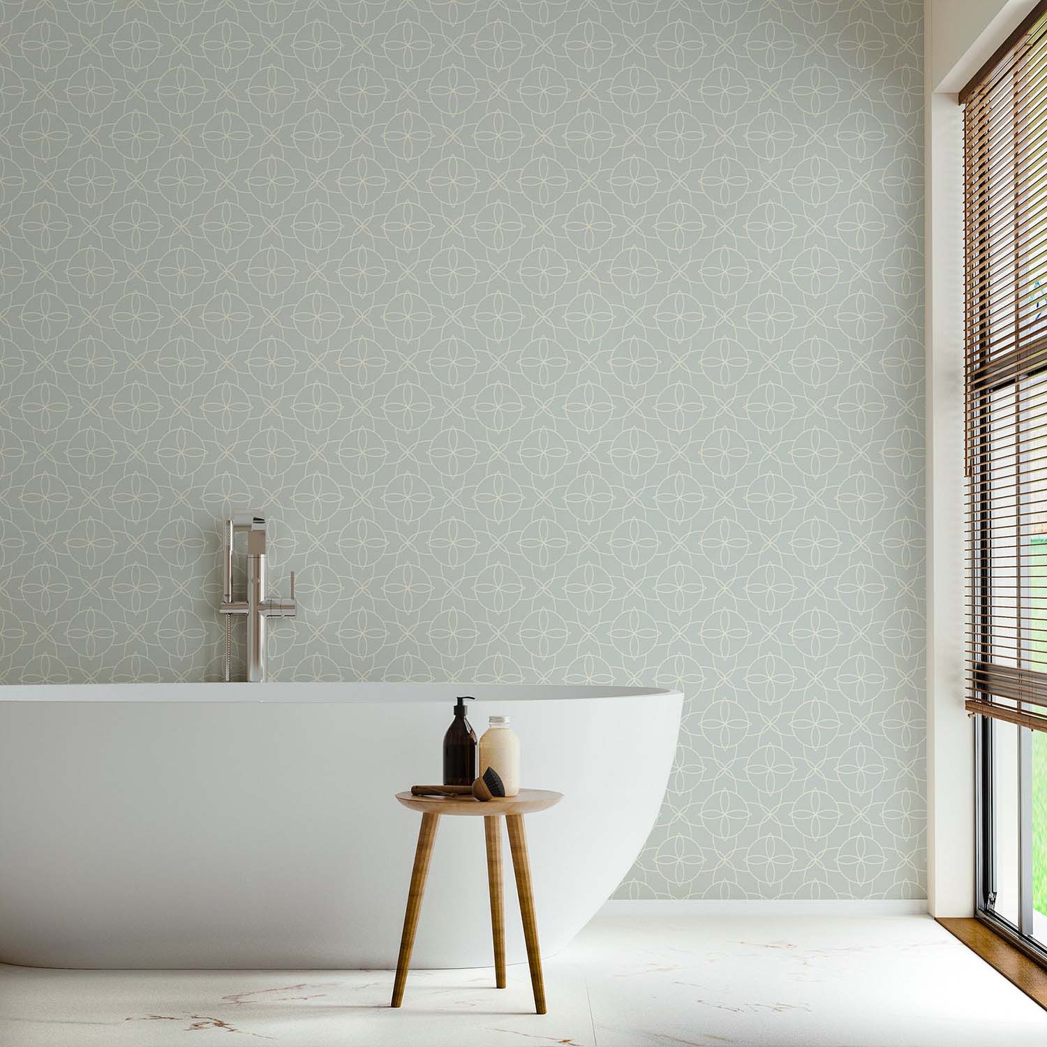 Mitchell Black Court Rosette Wallpaper