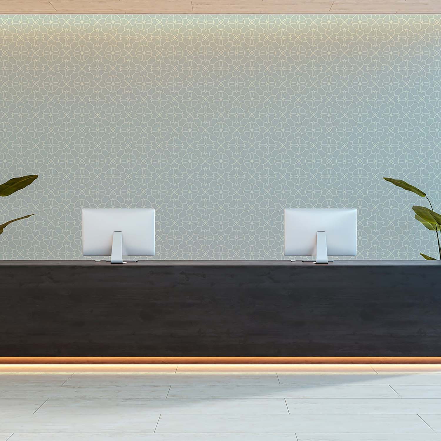 Mitchell Black Court Rosette Wallpaper