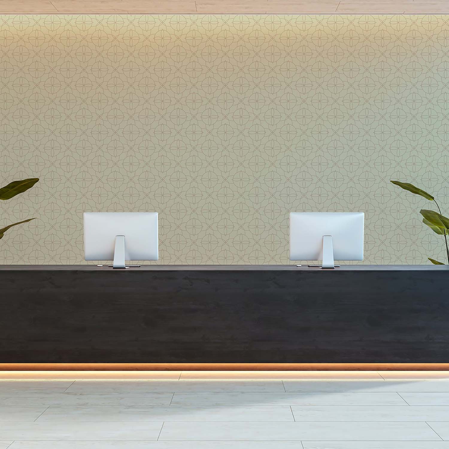 Mitchell Black Court Rosette Wallpaper