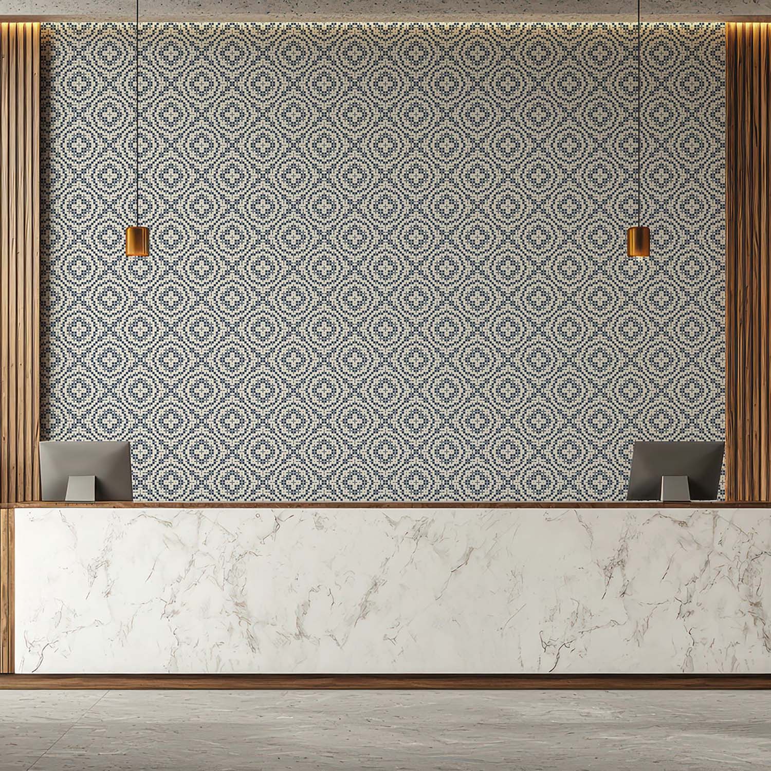 Mitchell Black Echo Tile Wallpaper