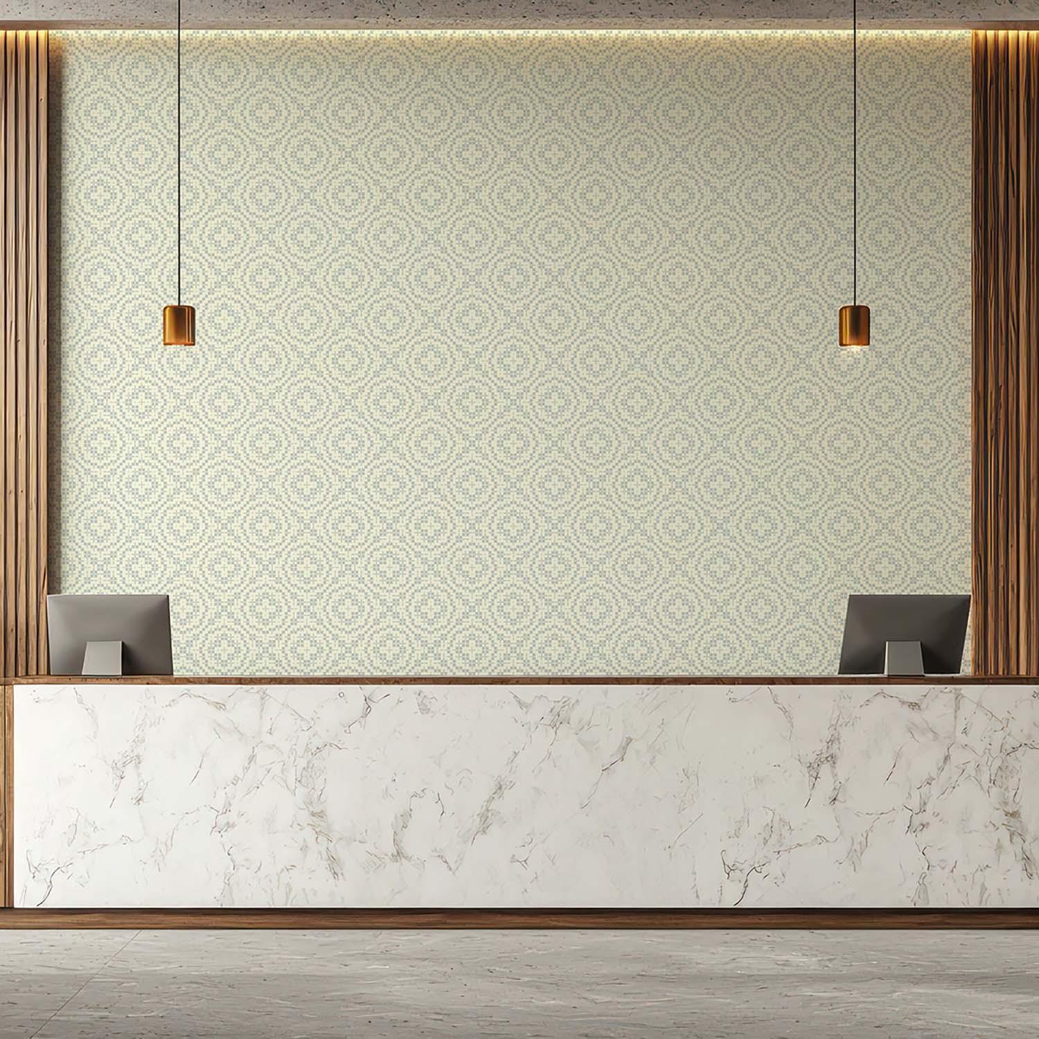 Mitchell Black Echo Tile Wallpaper