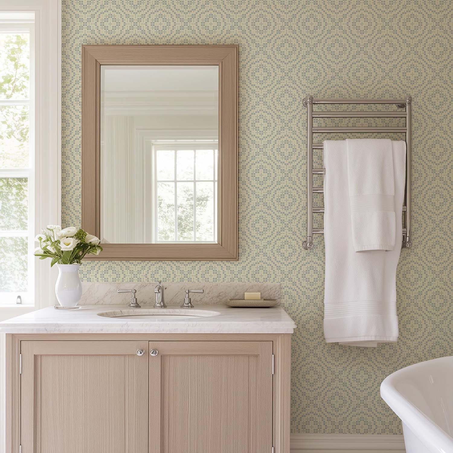 Mitchell Black Echo Tile Wallpaper