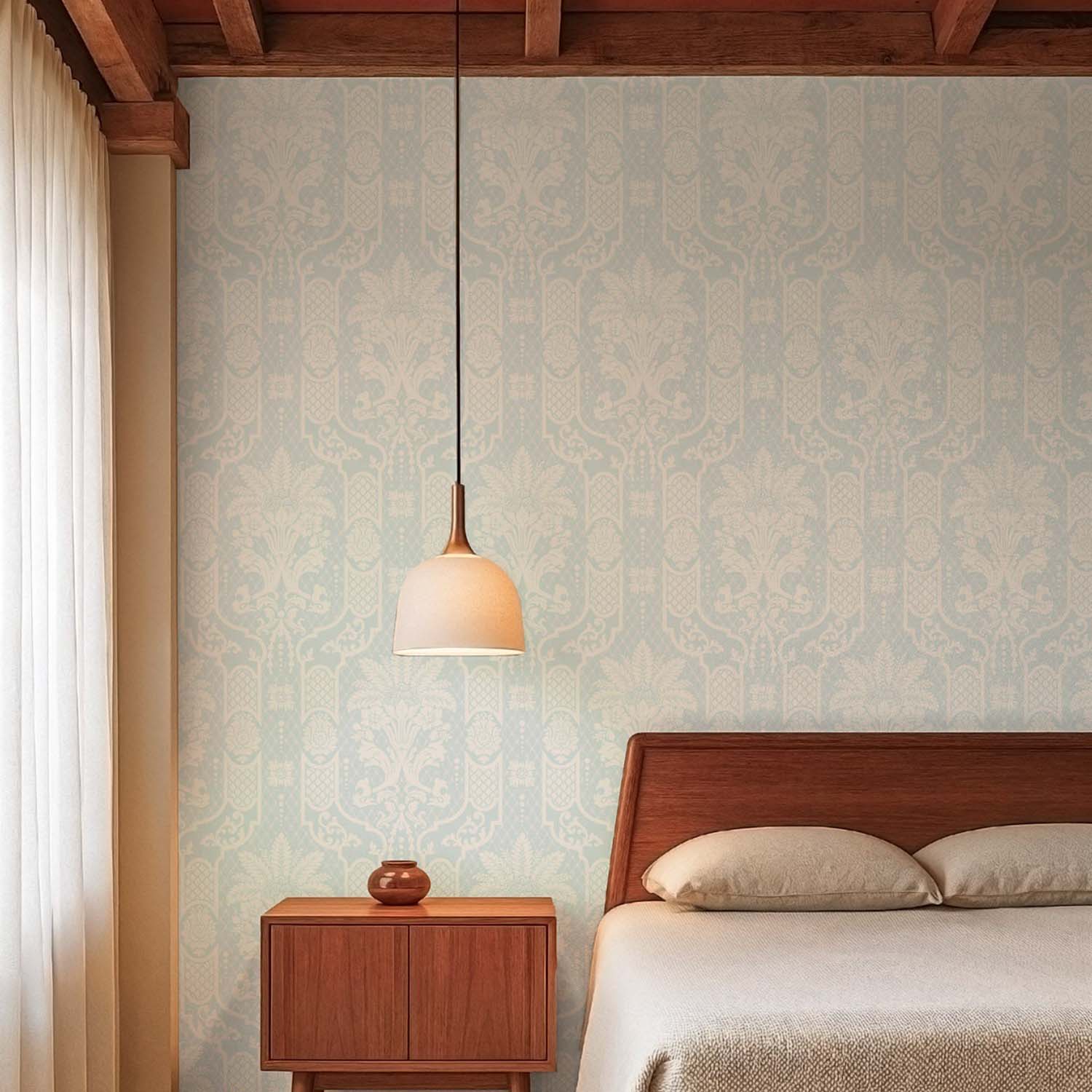 Mitchell Black Columnar Bloom Wallpaper