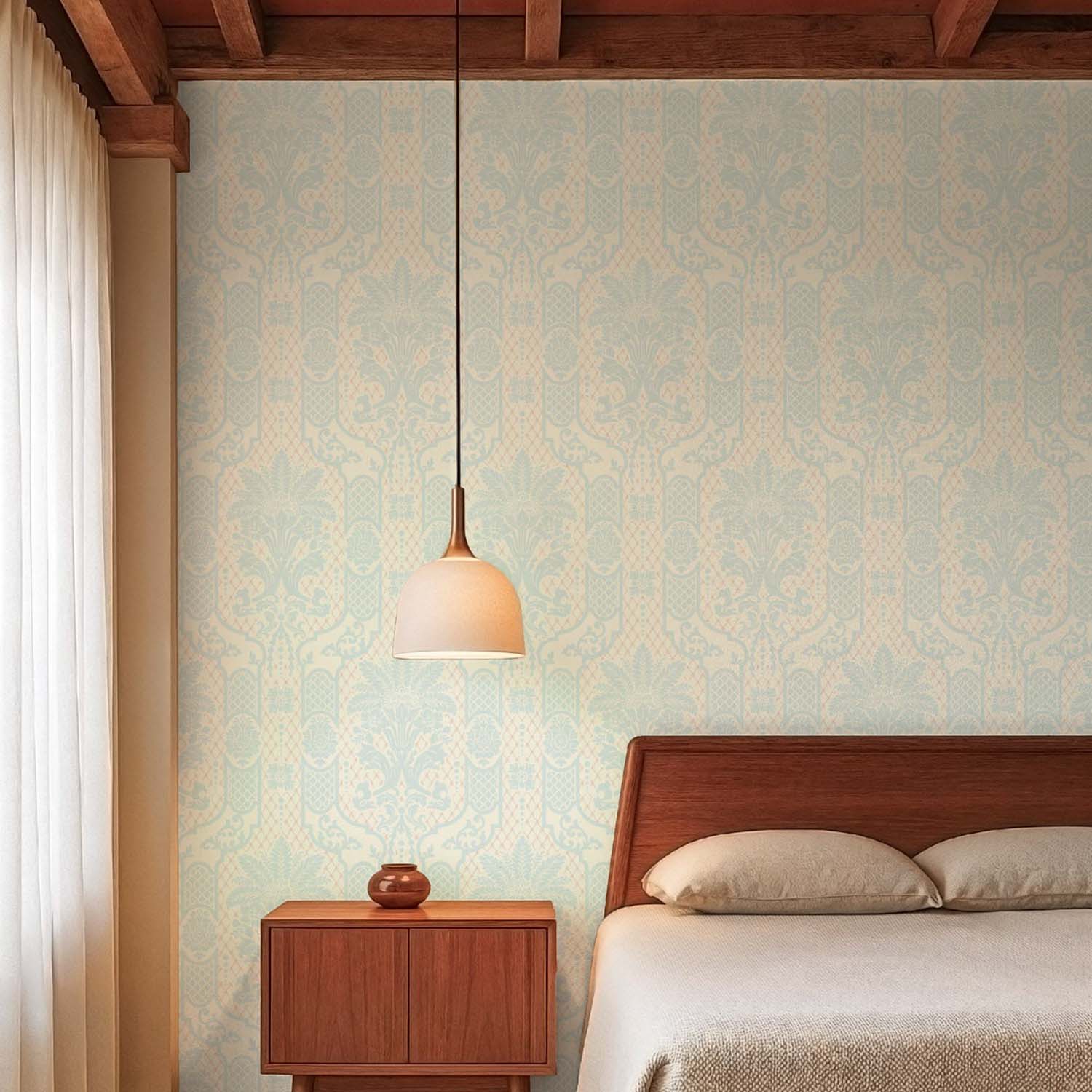 Mitchell Black Columnar Bloom Wallpaper