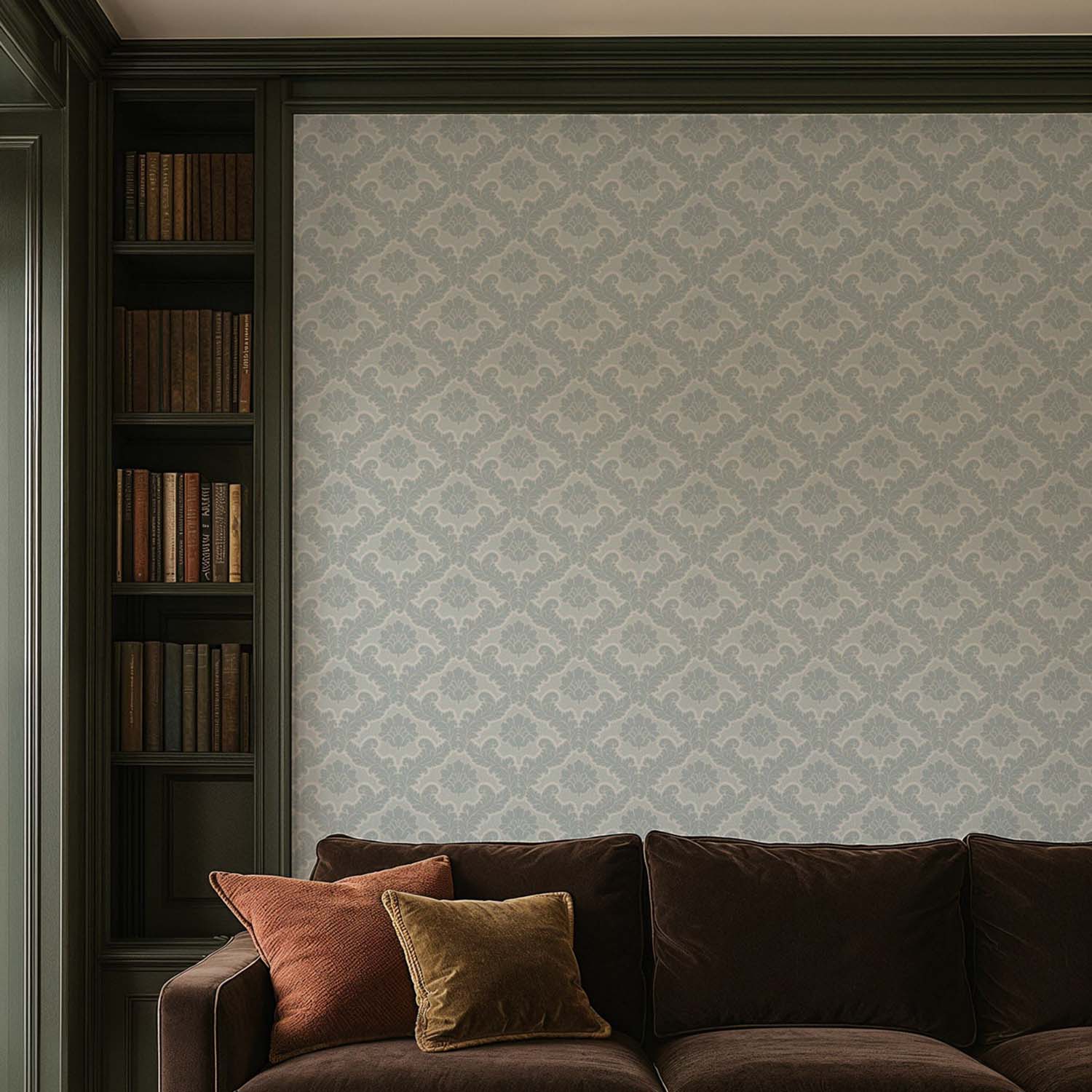 Mitchell Black Drawing Room Leaf Wallpaper