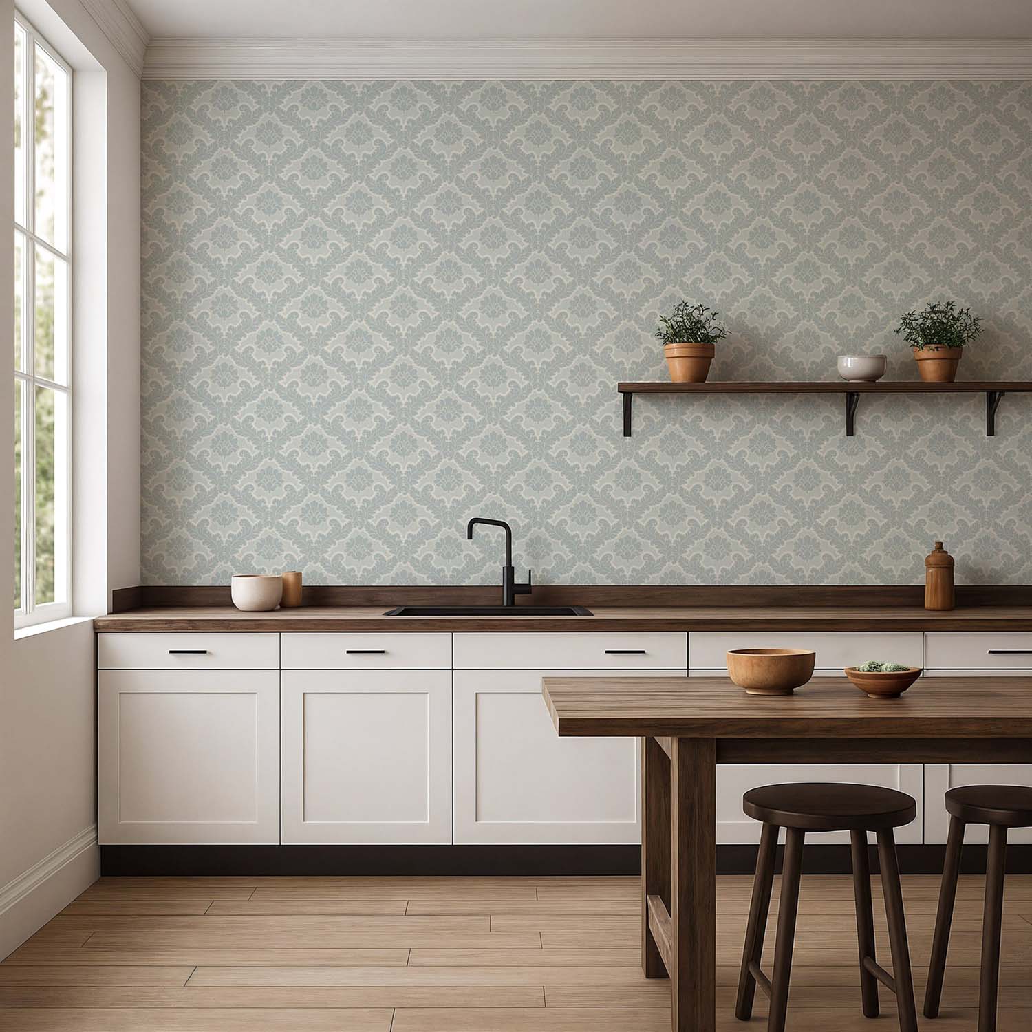 Mitchell Black Drawing Room Leaf Wallpaper