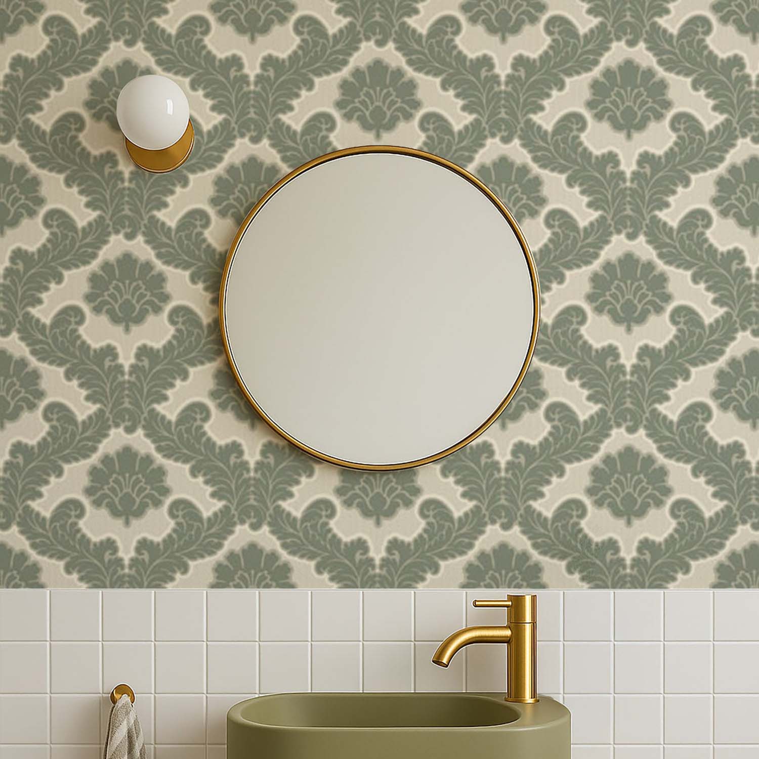 Mitchell Black Drawing Room Leaf Wallpaper