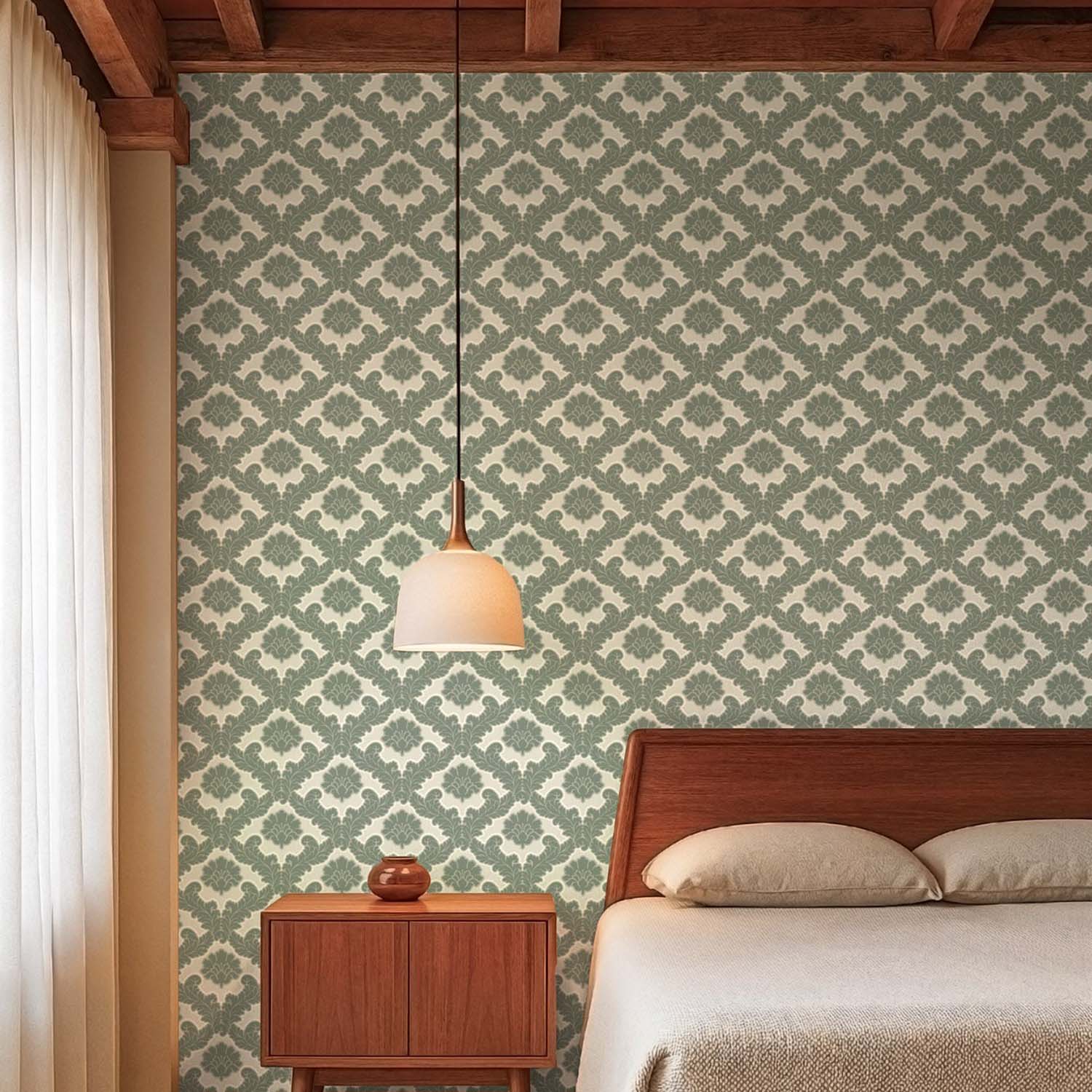 Mitchell Black Drawing Room Leaf Wallpaper