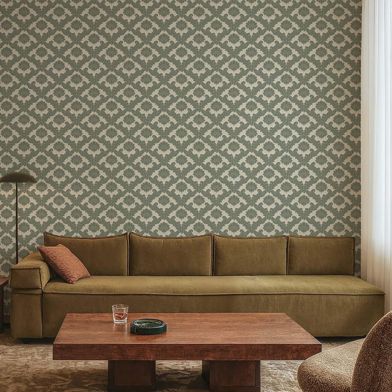 Mitchell Black Drawing Room Leaf Wallpaper