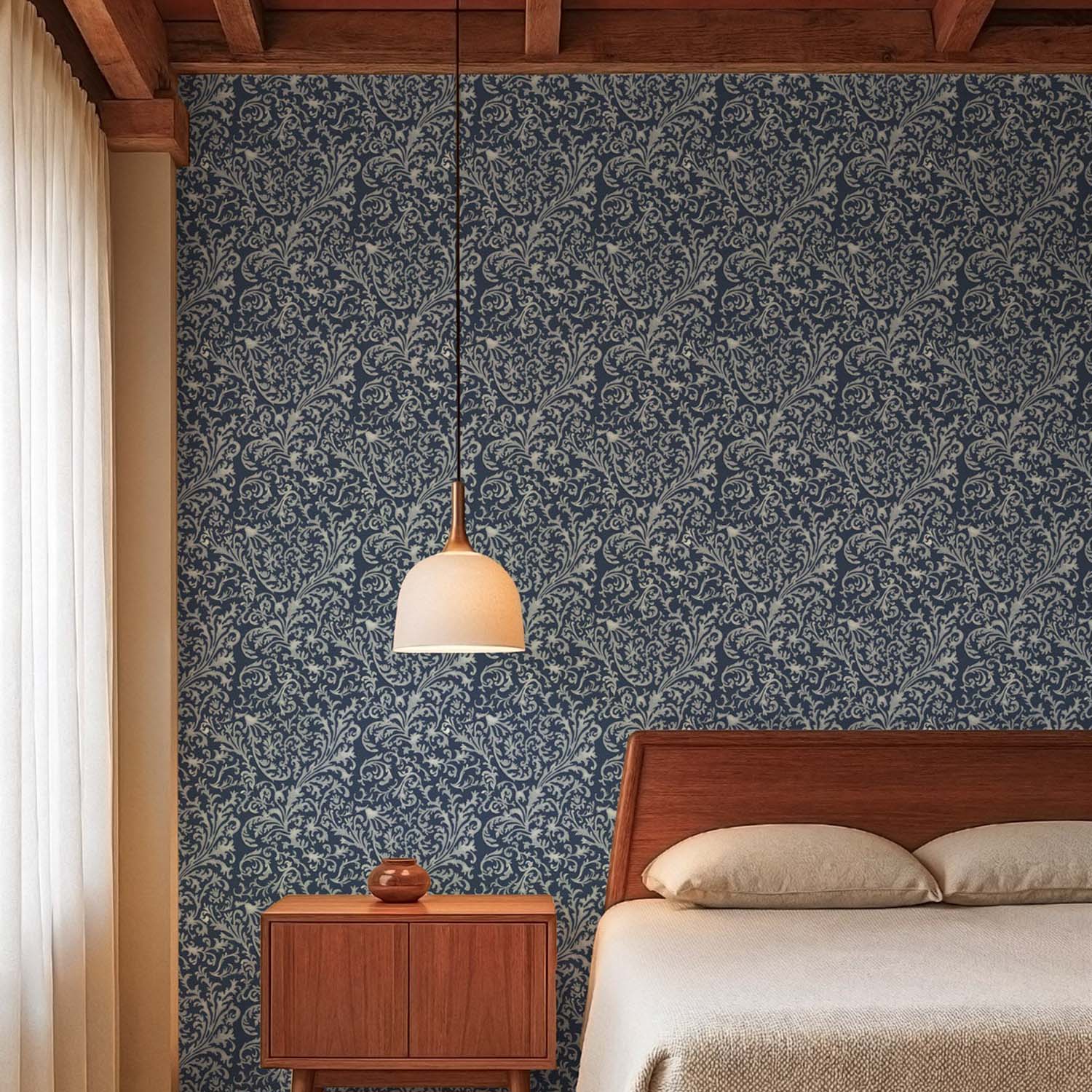 Mitchell Black Florentine Vine Wallpaper