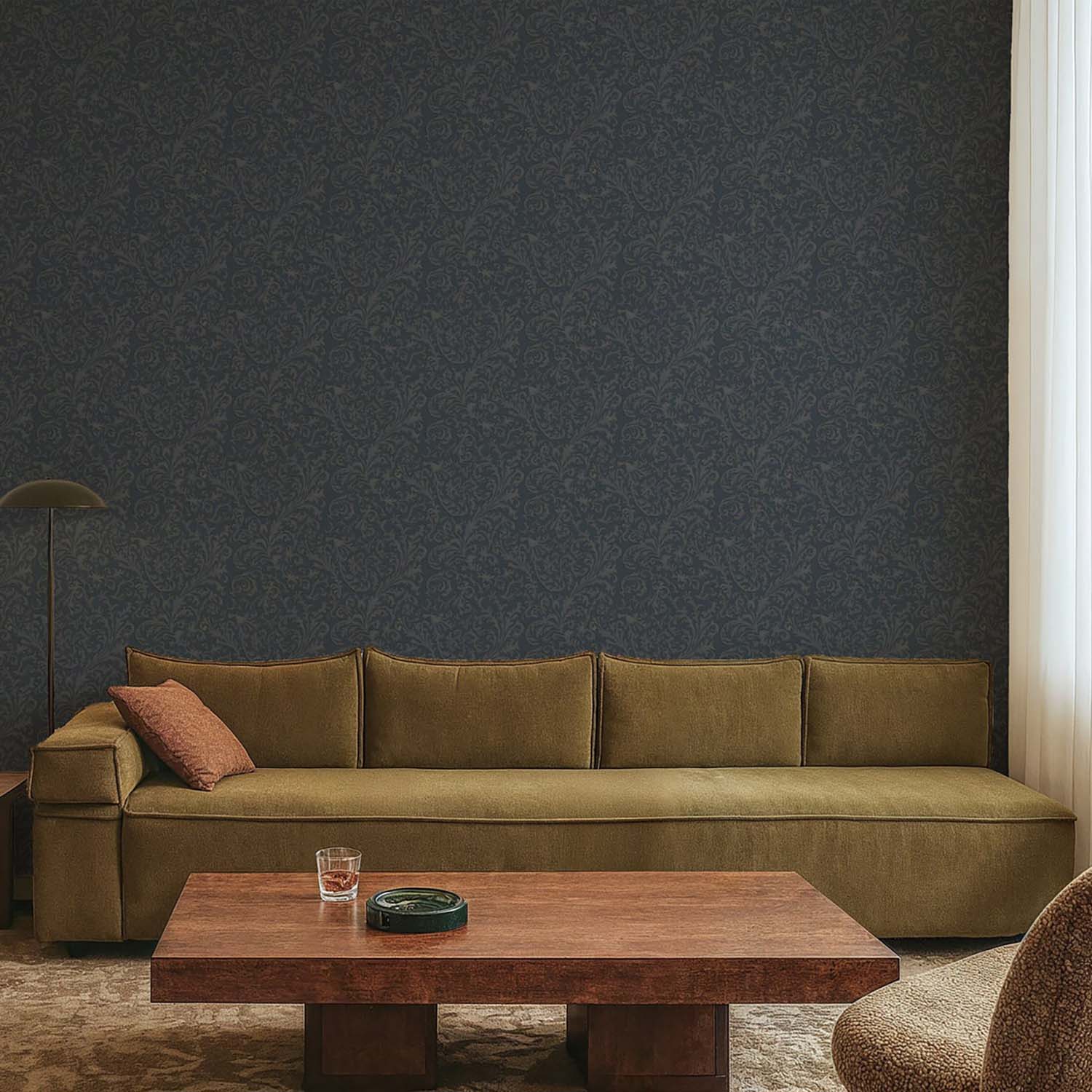 Mitchell Black Florentine Vine Wallpaper