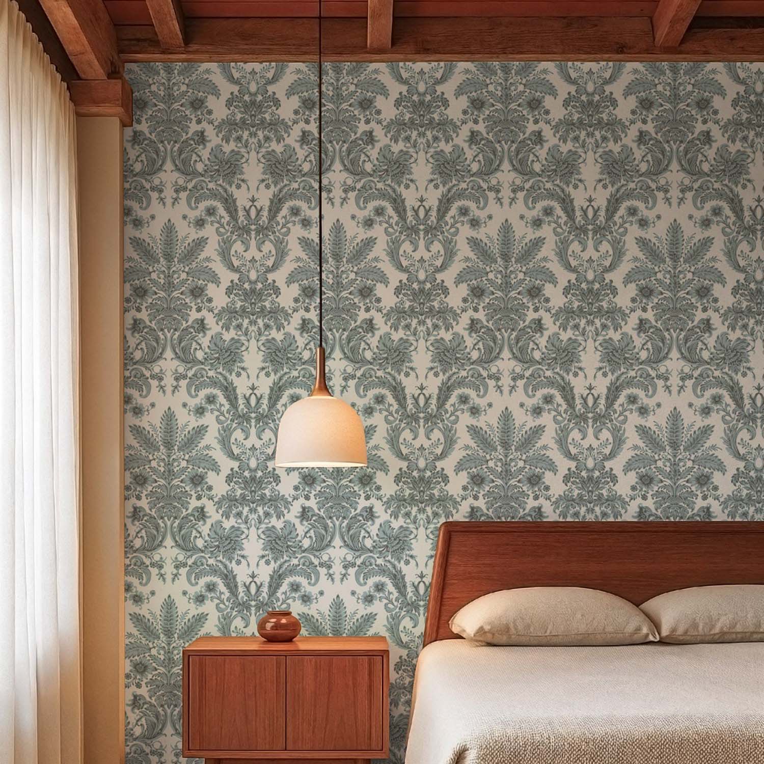 Mitchell Black Parlor Paper Wallpaper