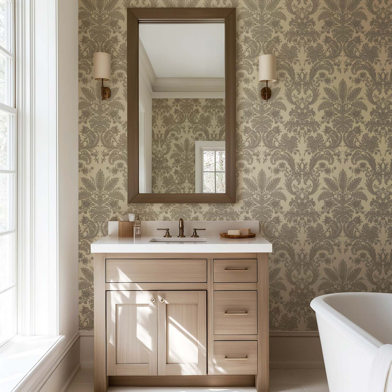 Mitchell Black Parlor Paper Wallpaper