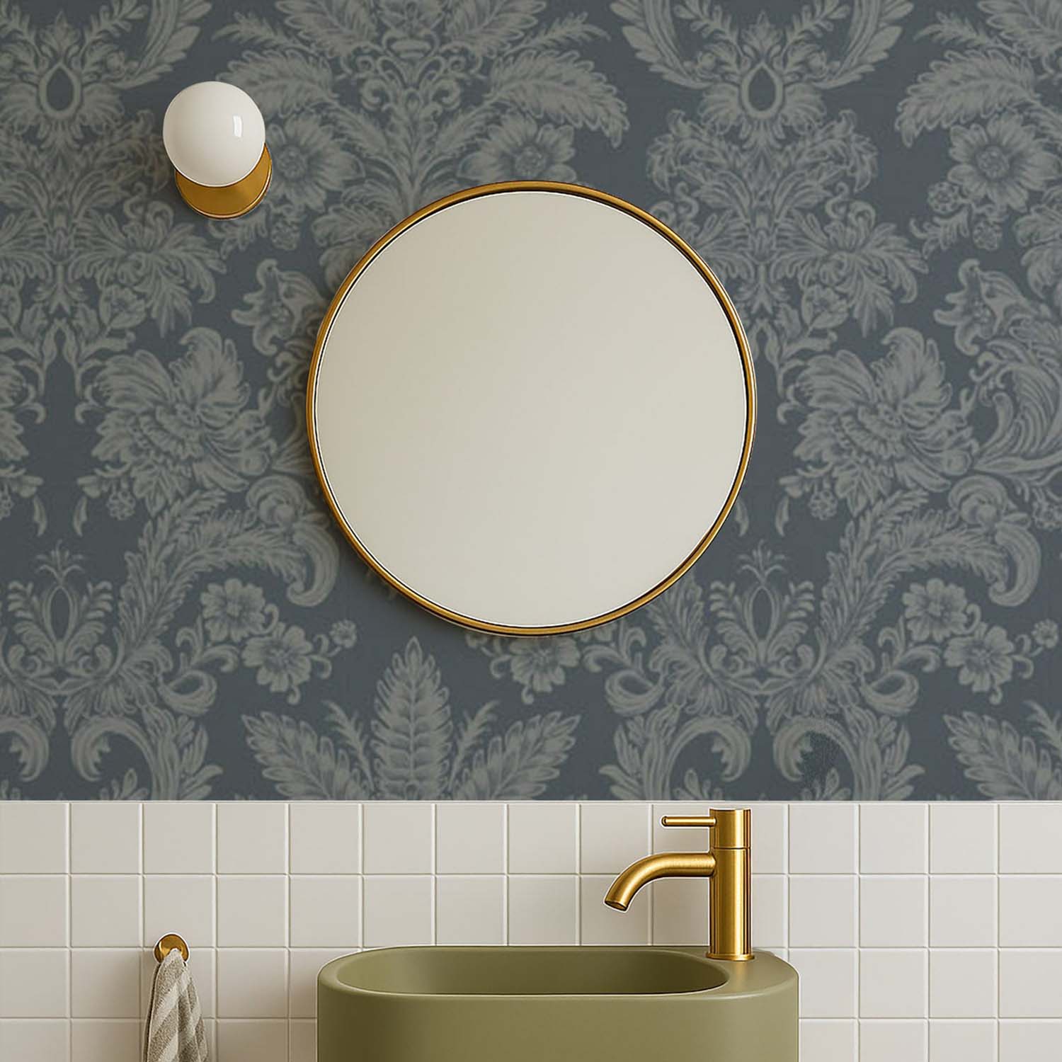 Mitchell Black Parlor Paper Wallpaper