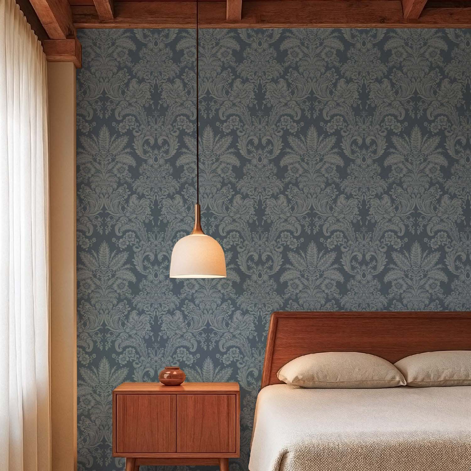 Mitchell Black Parlor Paper Wallpaper