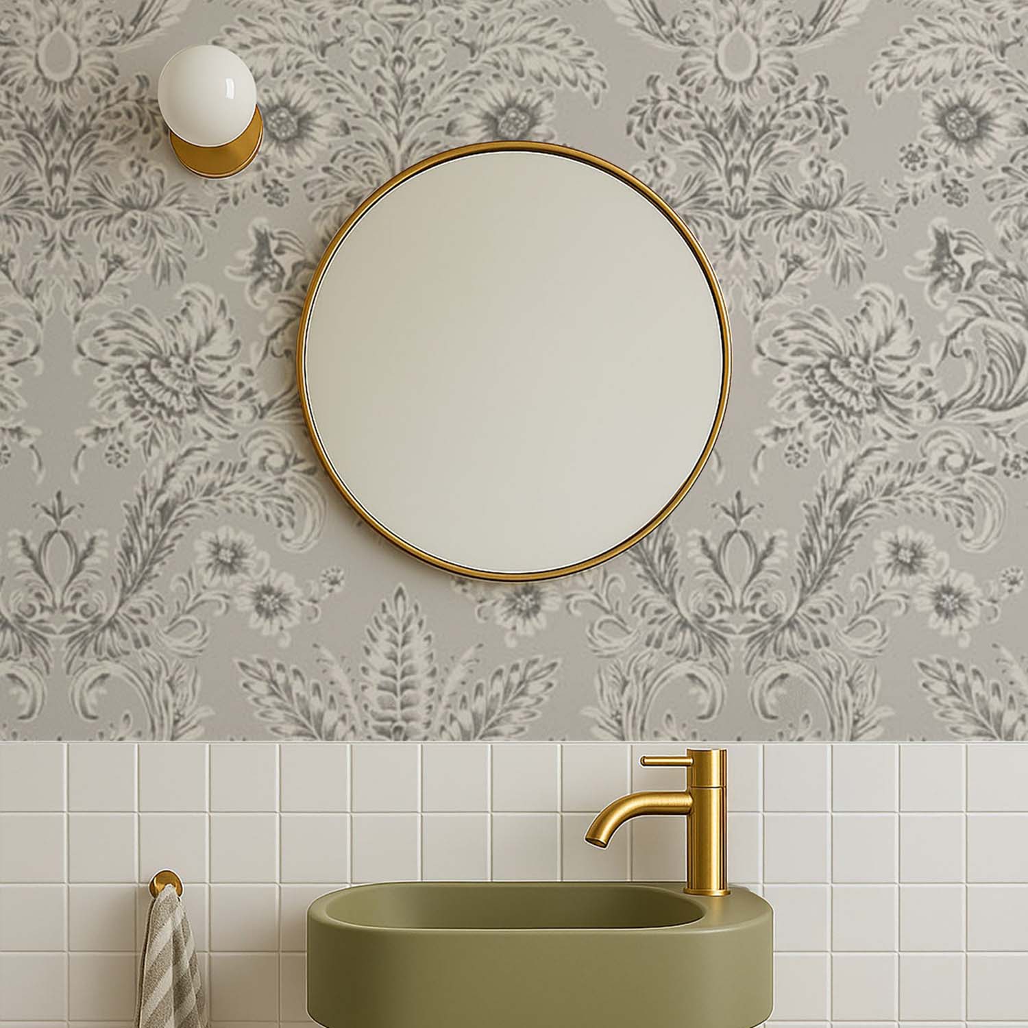 Mitchell Black Parlor Paper Wallpaper