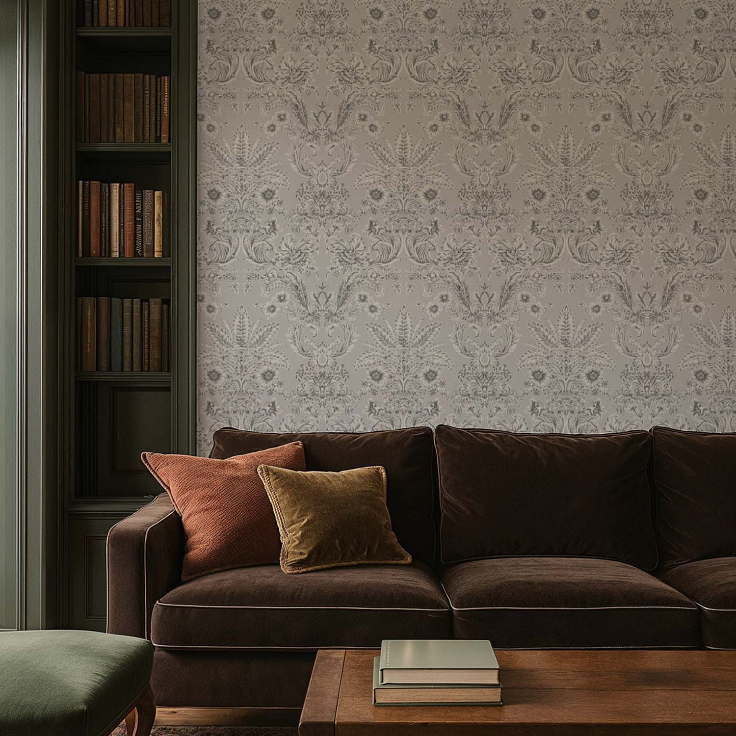 Mitchell Black Parlor Paper Wallpaper
