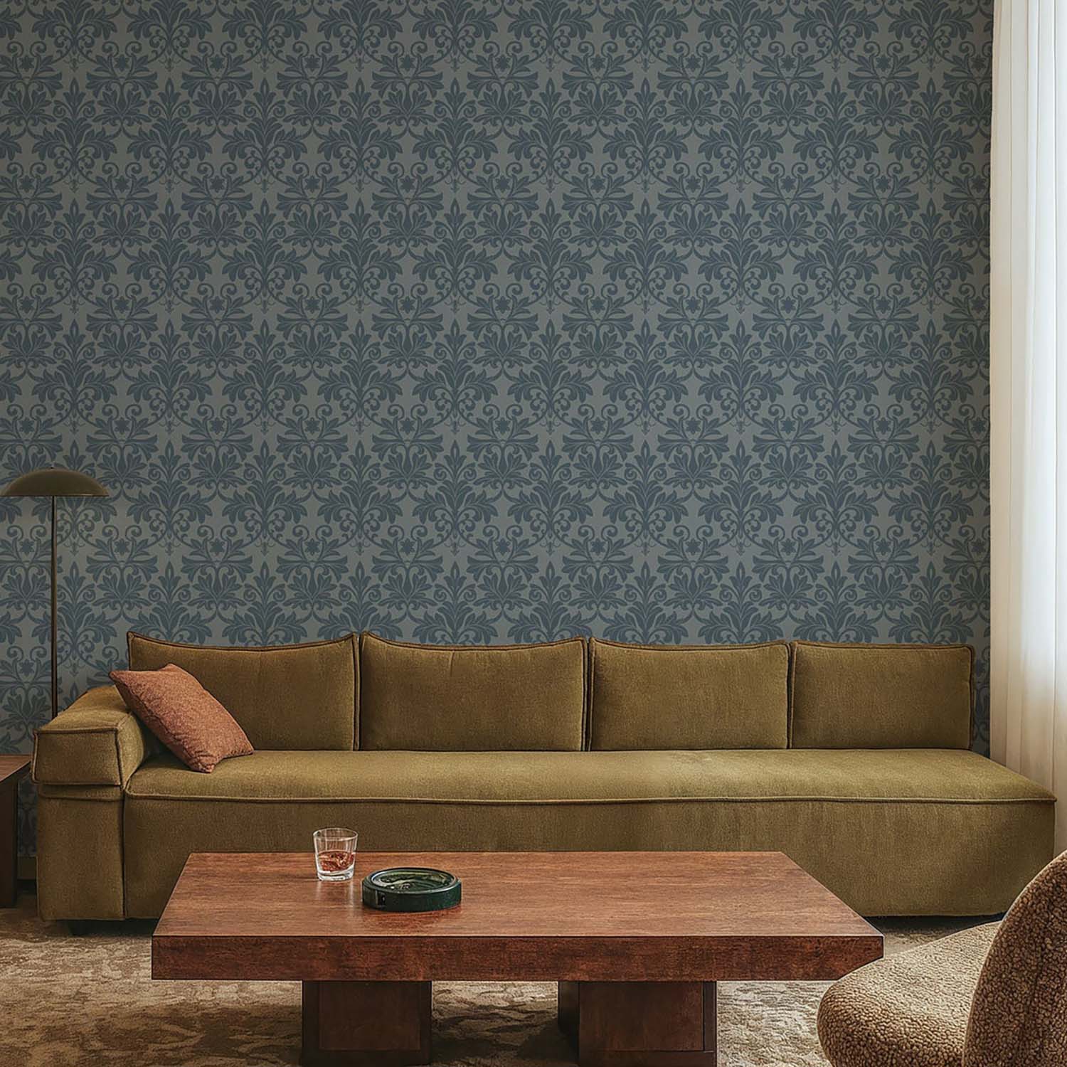 Mitchell Black Rococo Relief Wallpaper