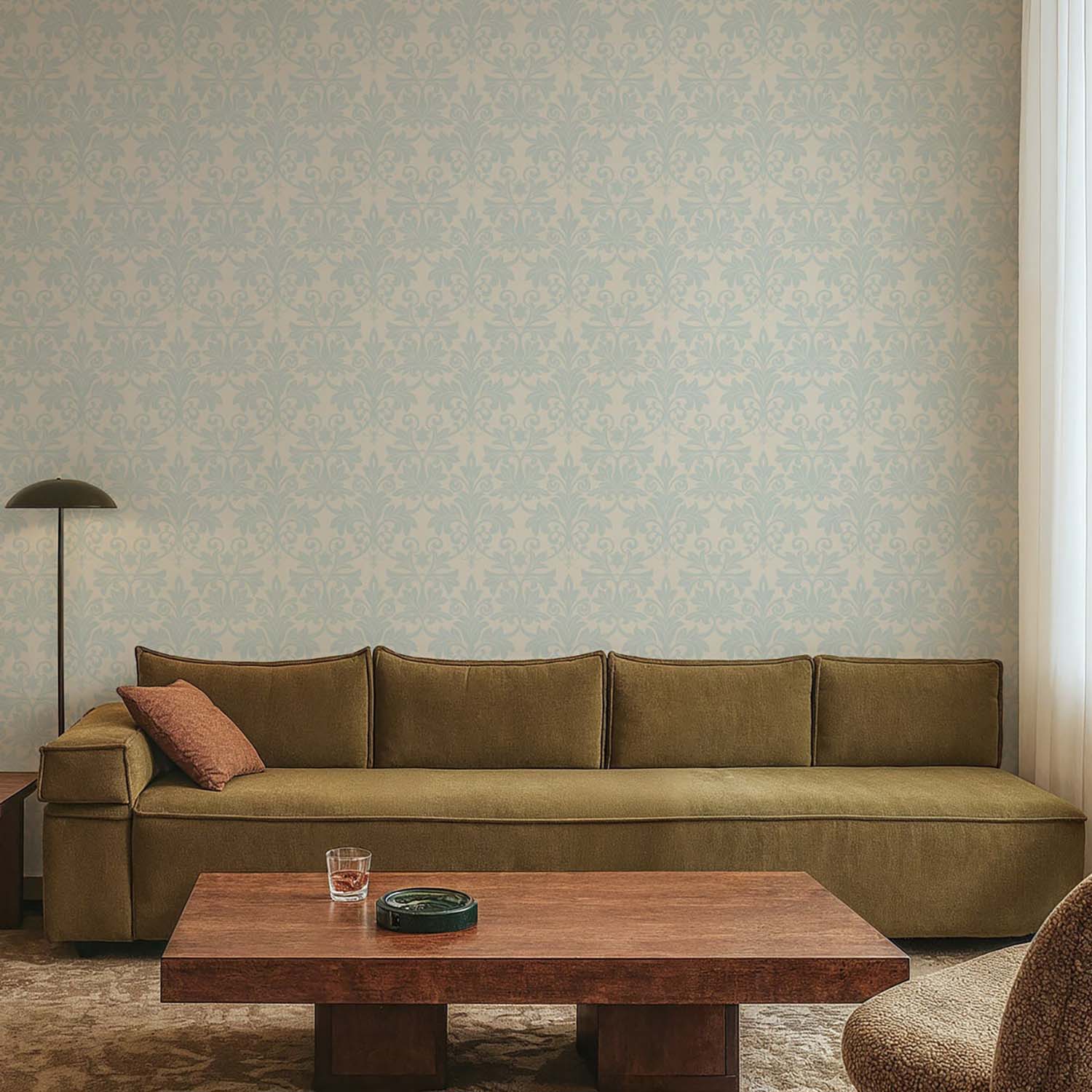 Mitchell Black Rococo Relief Wallpaper
