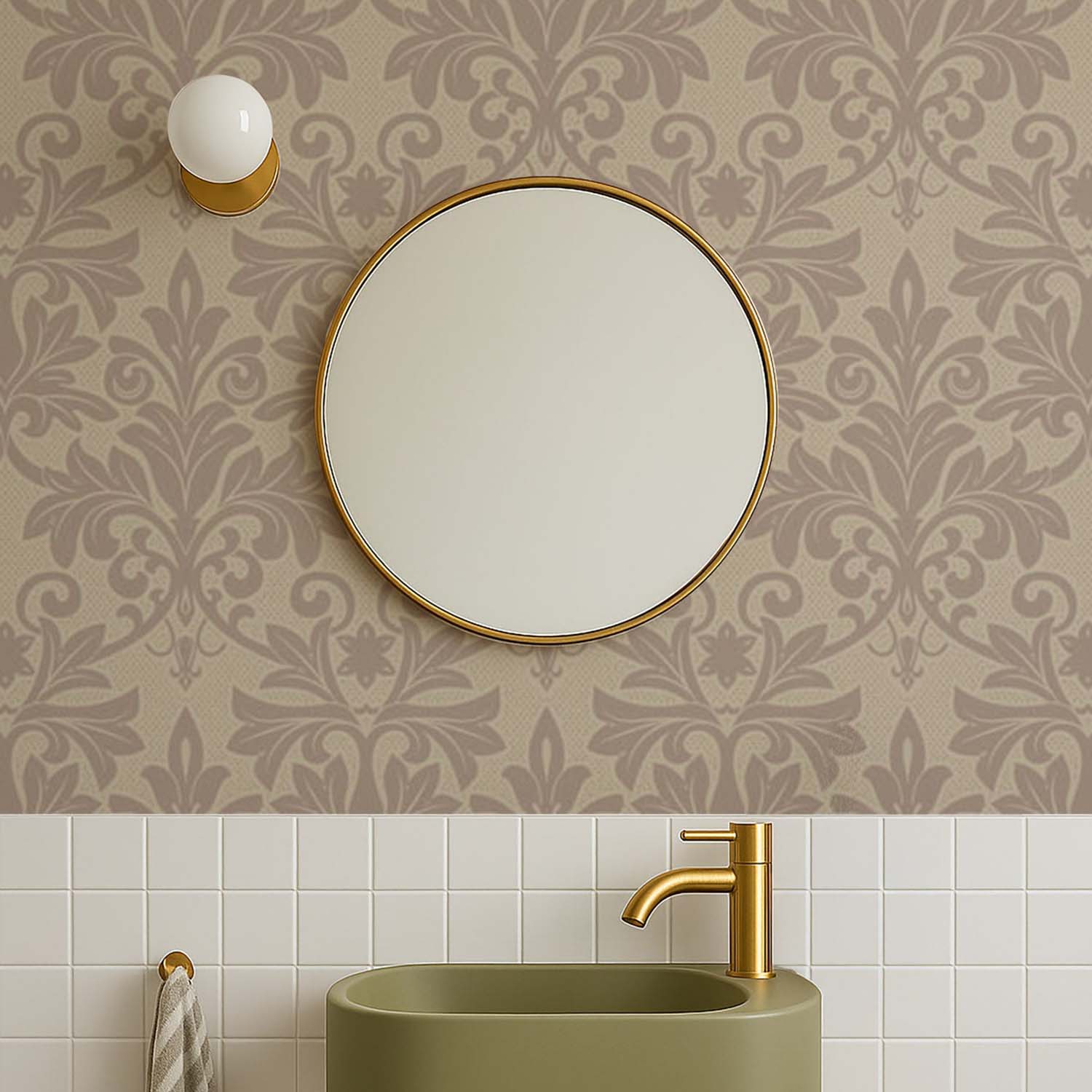 Mitchell Black Rococo Relief Wallpaper
