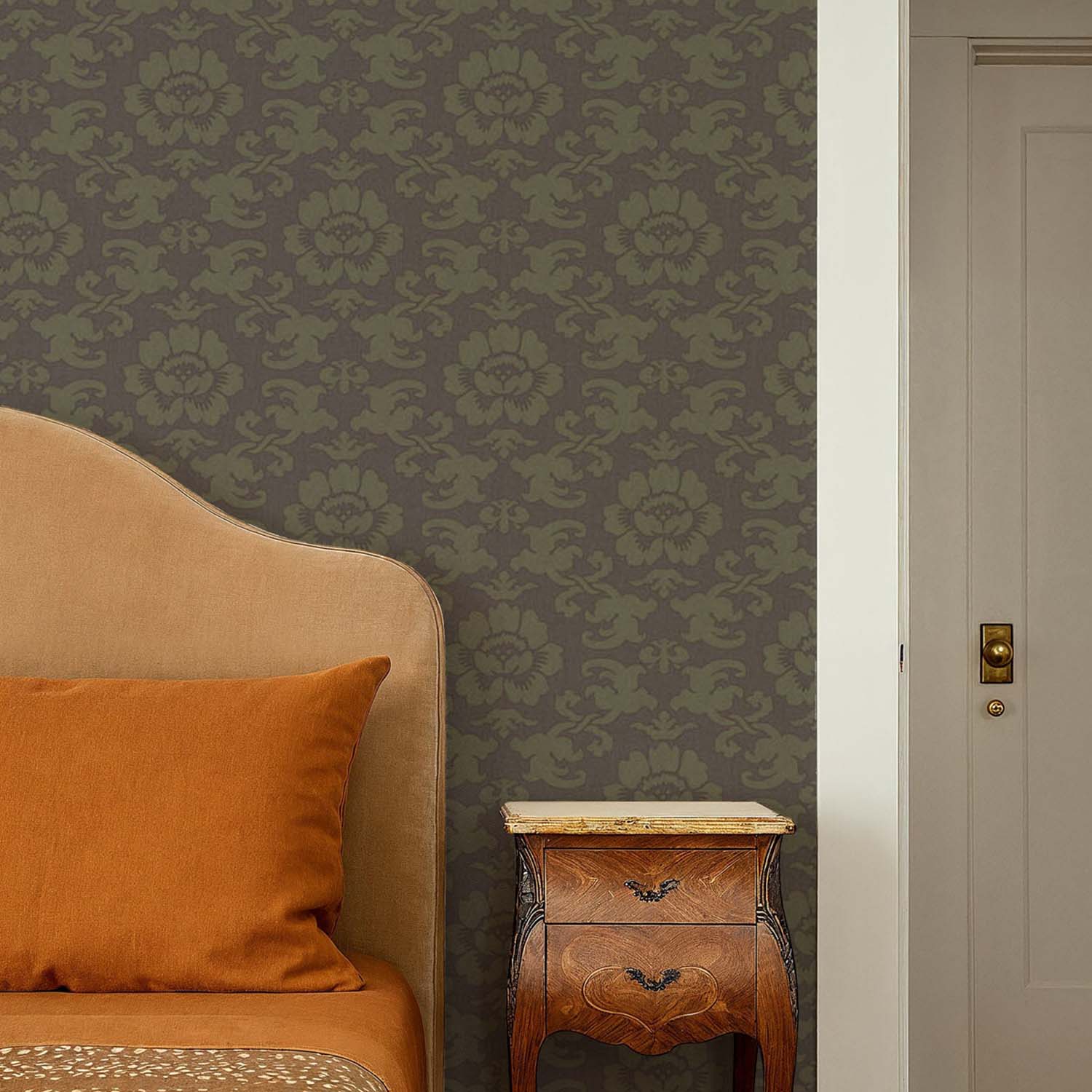 Mitchell Black Silken Poppy Wallpaper