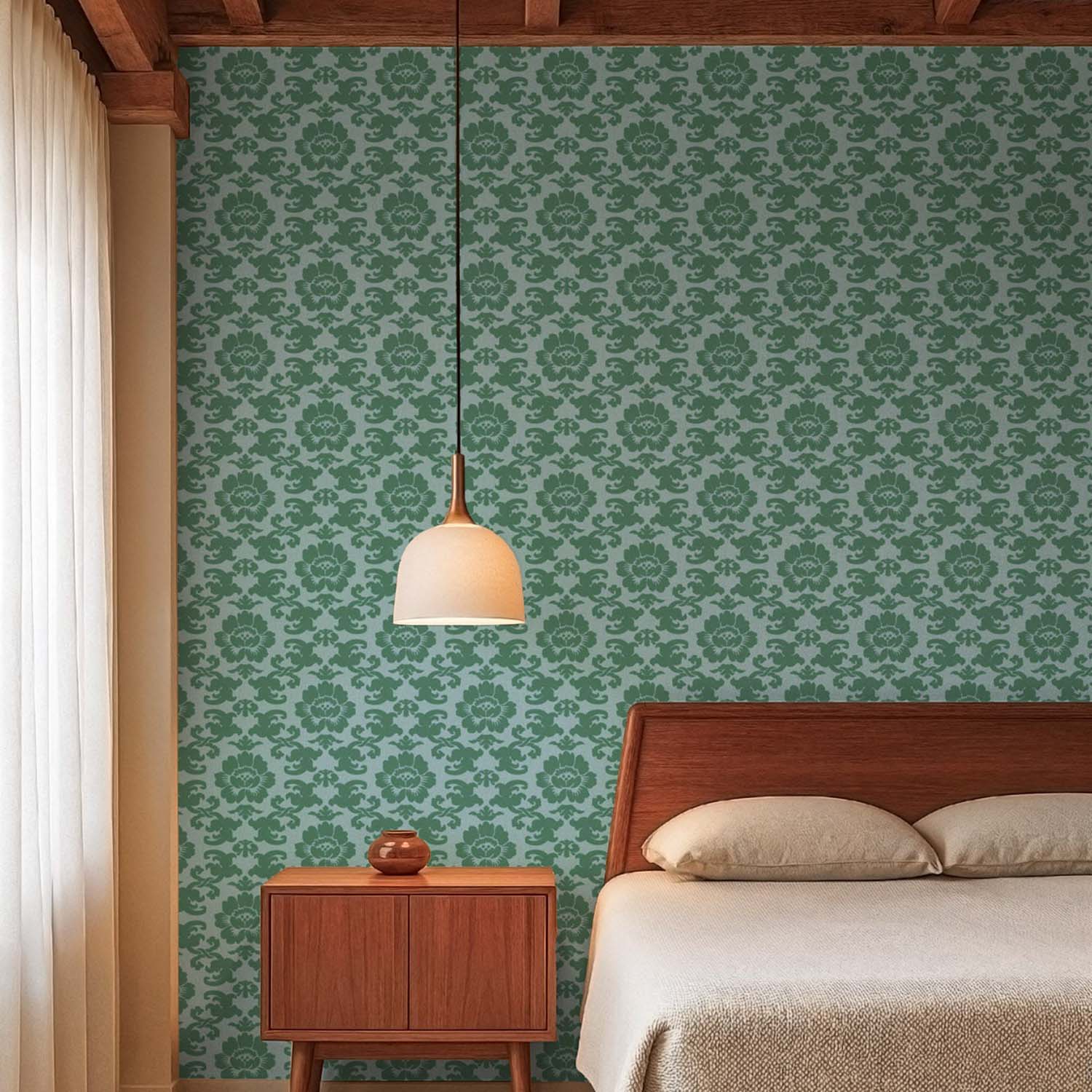 Mitchell Black Silken Poppy Wallpaper