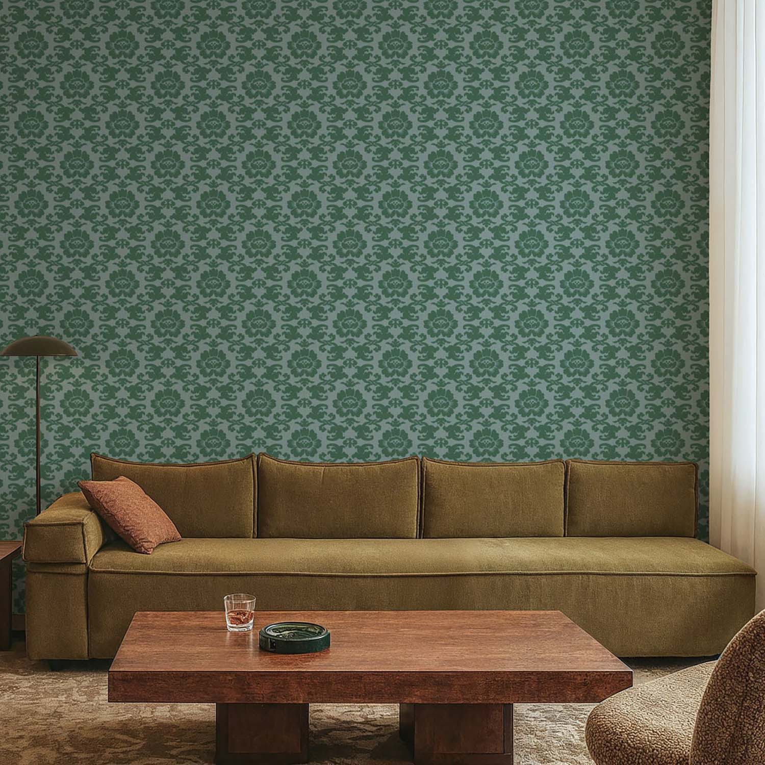 Mitchell Black Silken Poppy Wallpaper