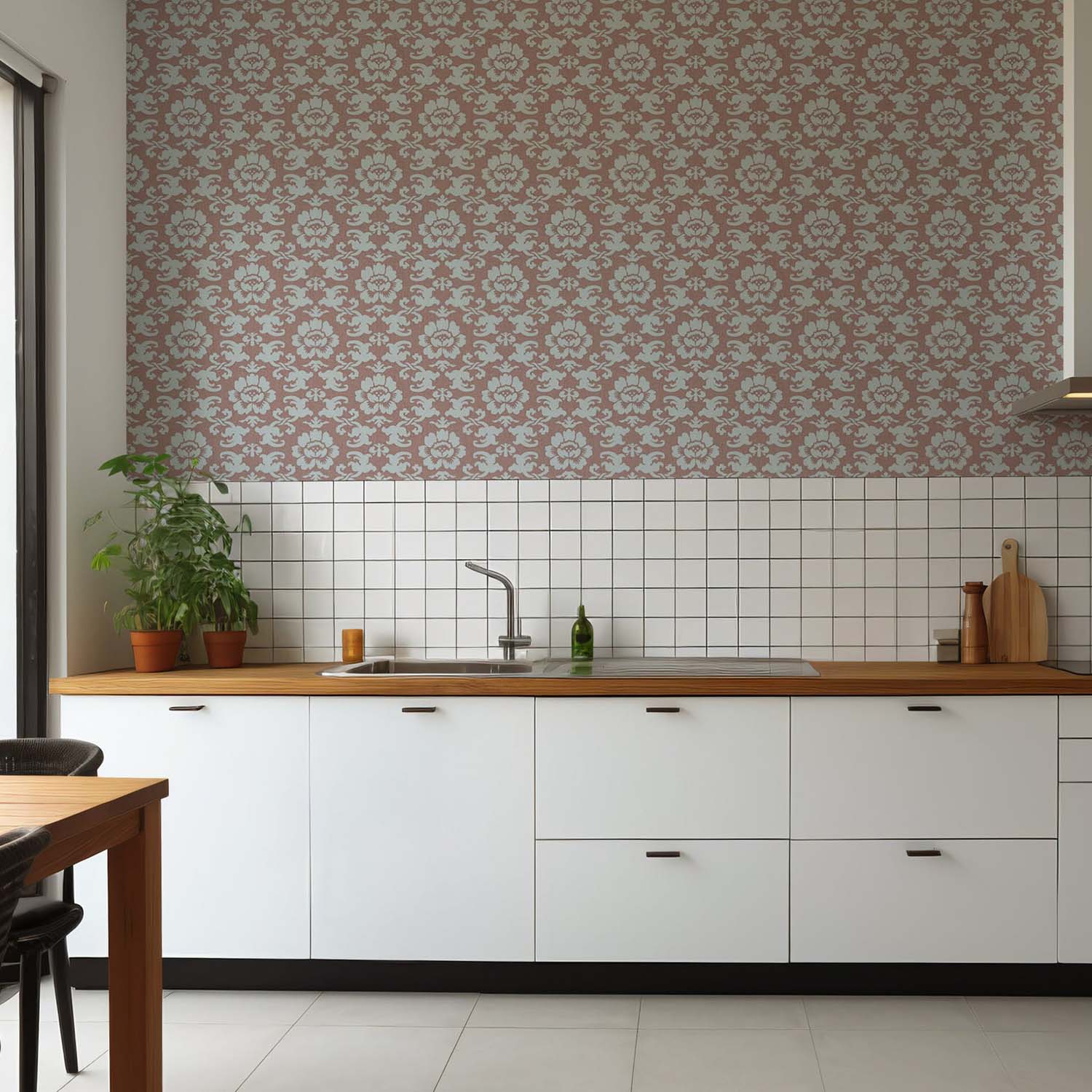 Mitchell Black Silken Poppy Wallpaper