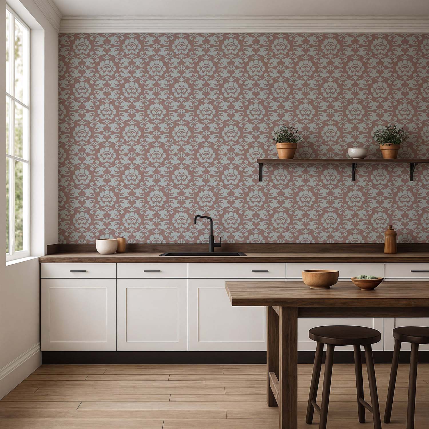 Mitchell Black Silken Poppy Wallpaper