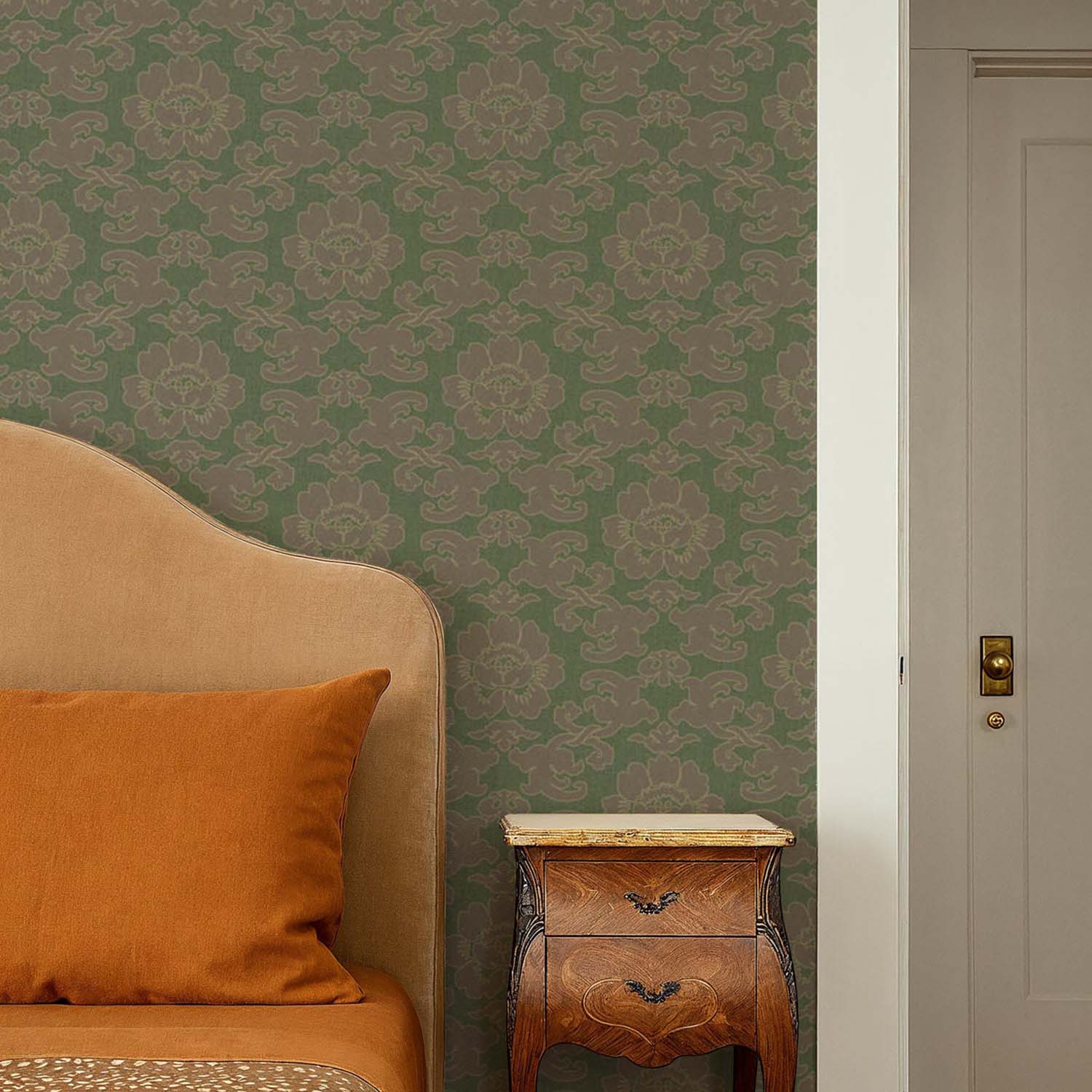 Mitchell Black Silken Poppy Wallpaper